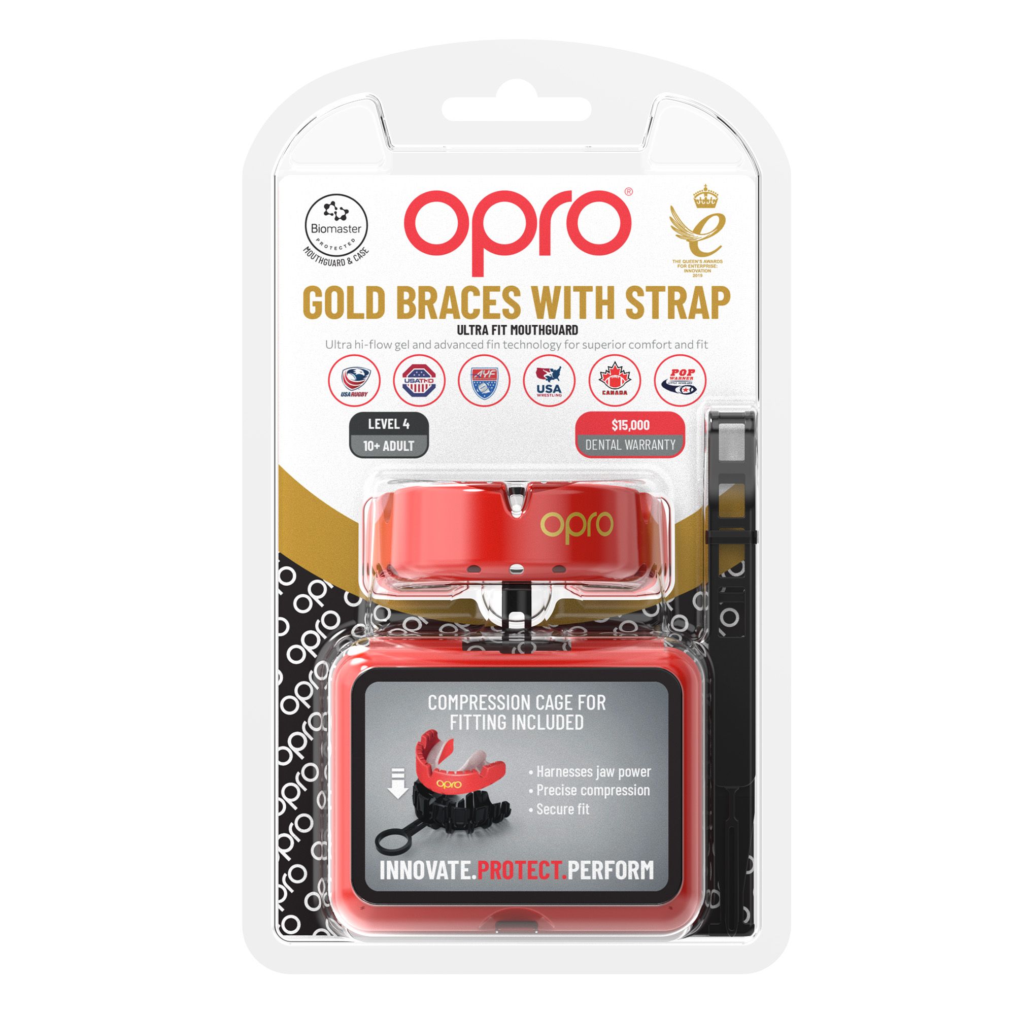OPRO Self-Fit Gold Braces Mouth guard product image