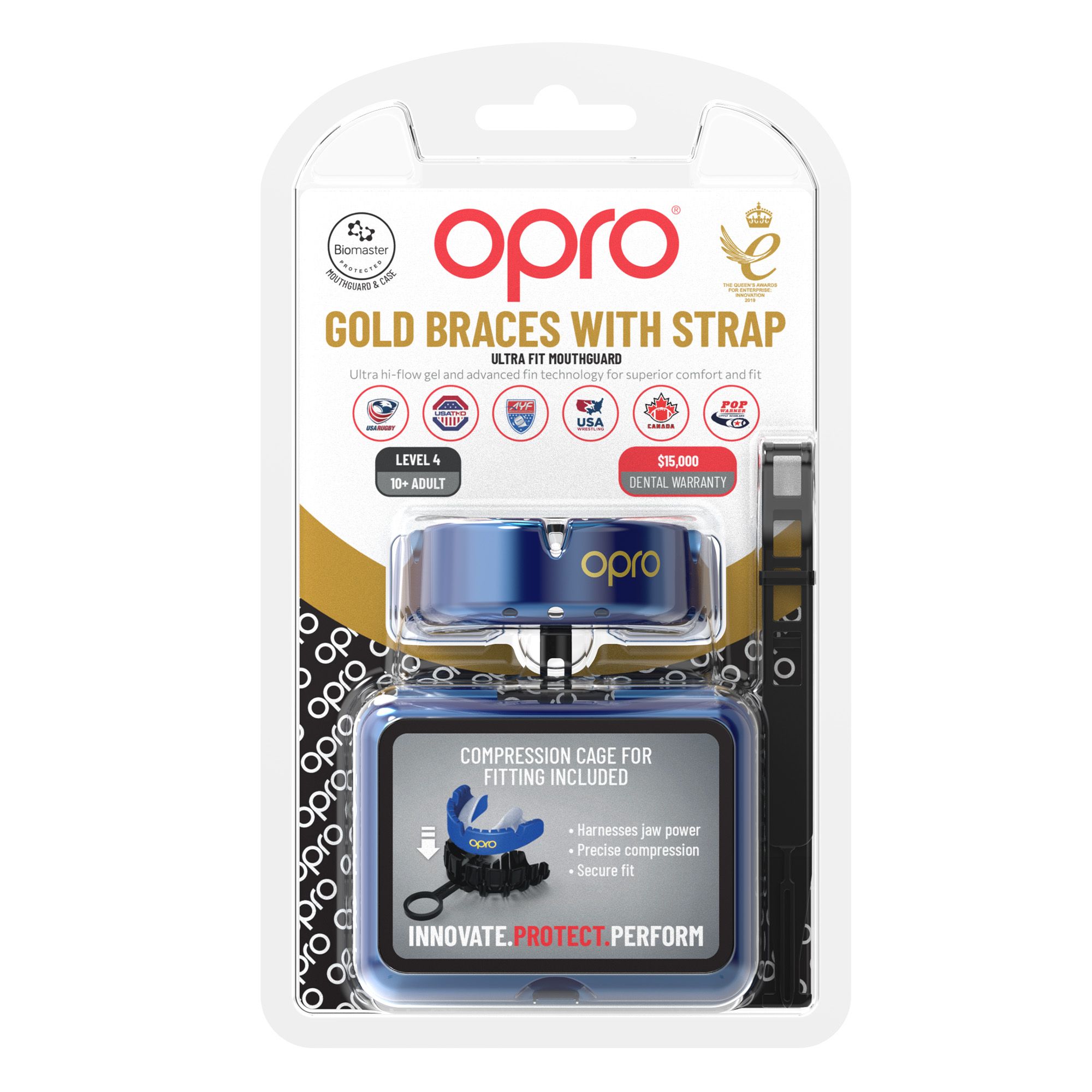OPRO Self-Fit Gold Braces Mouth guard product image