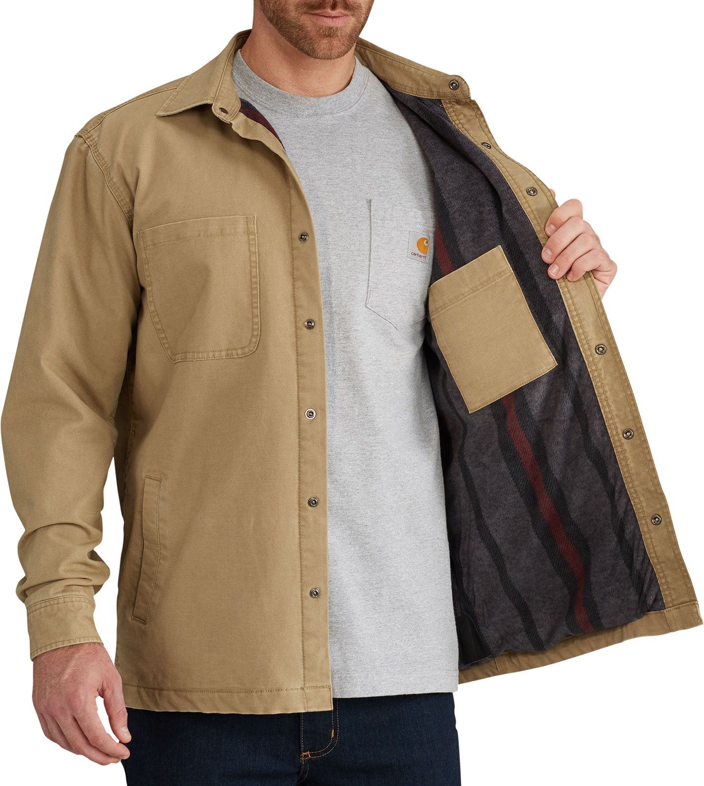 carhartt lined shirt jacket