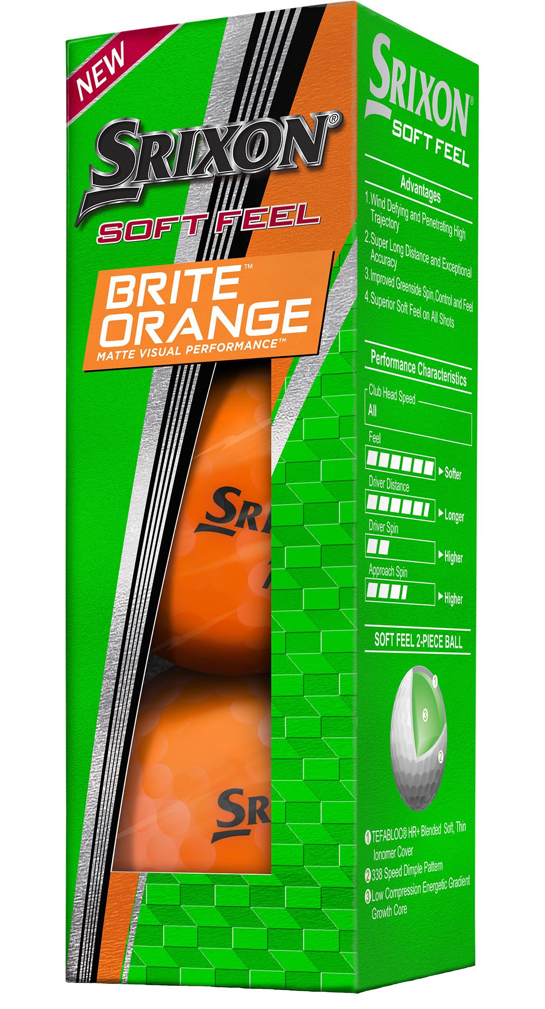 Srixon 2018 Soft Feel 11 Brite Orange Golf Balls 4