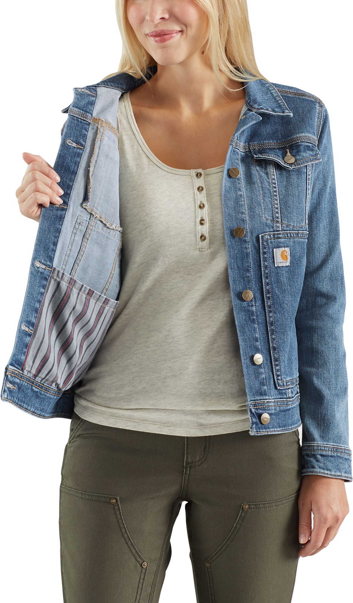 carhartt women's brewster denim jacket
