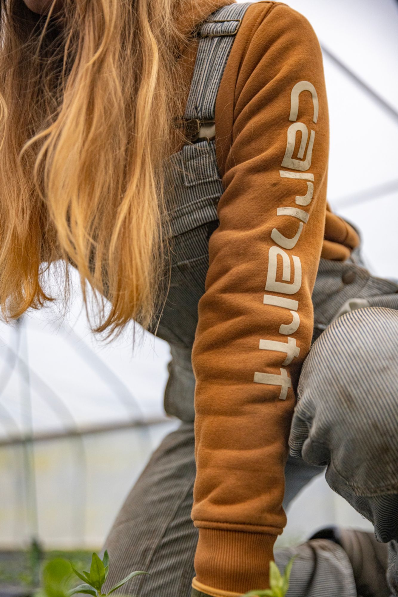 Carhartt Women's Relaxed Fit Denim Railroad Stripe Bib Overall product image