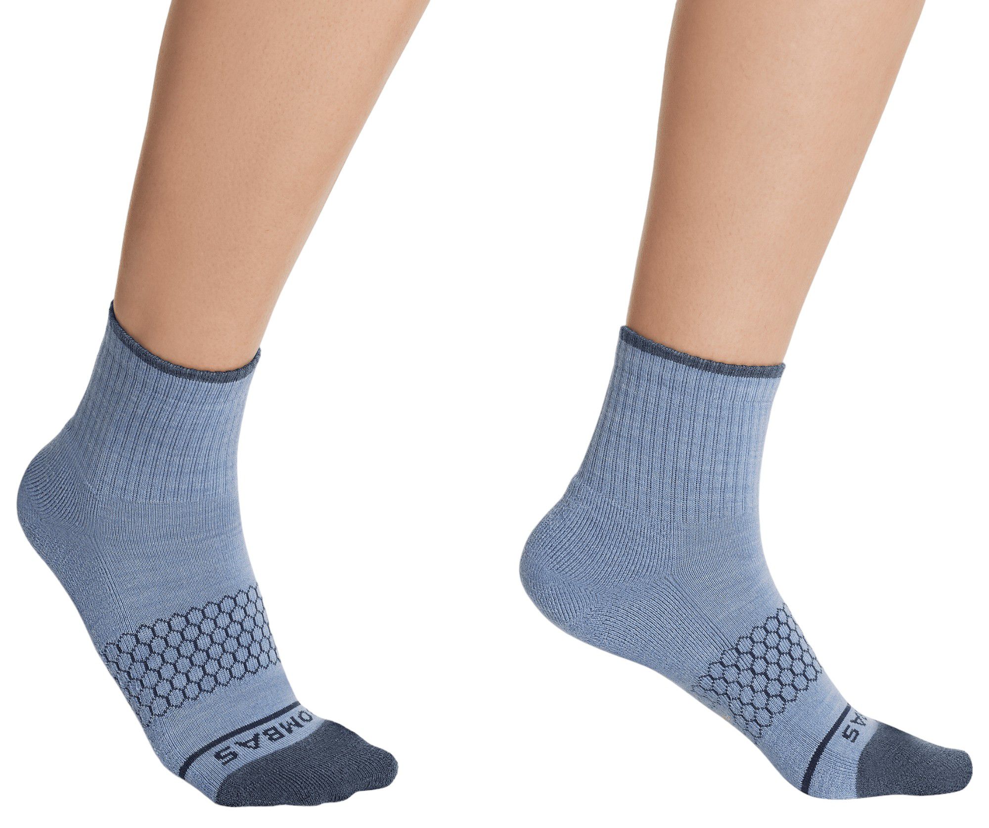Bombas Merino Wool Blend Heather Contrast Toe 1/4 Socks product image