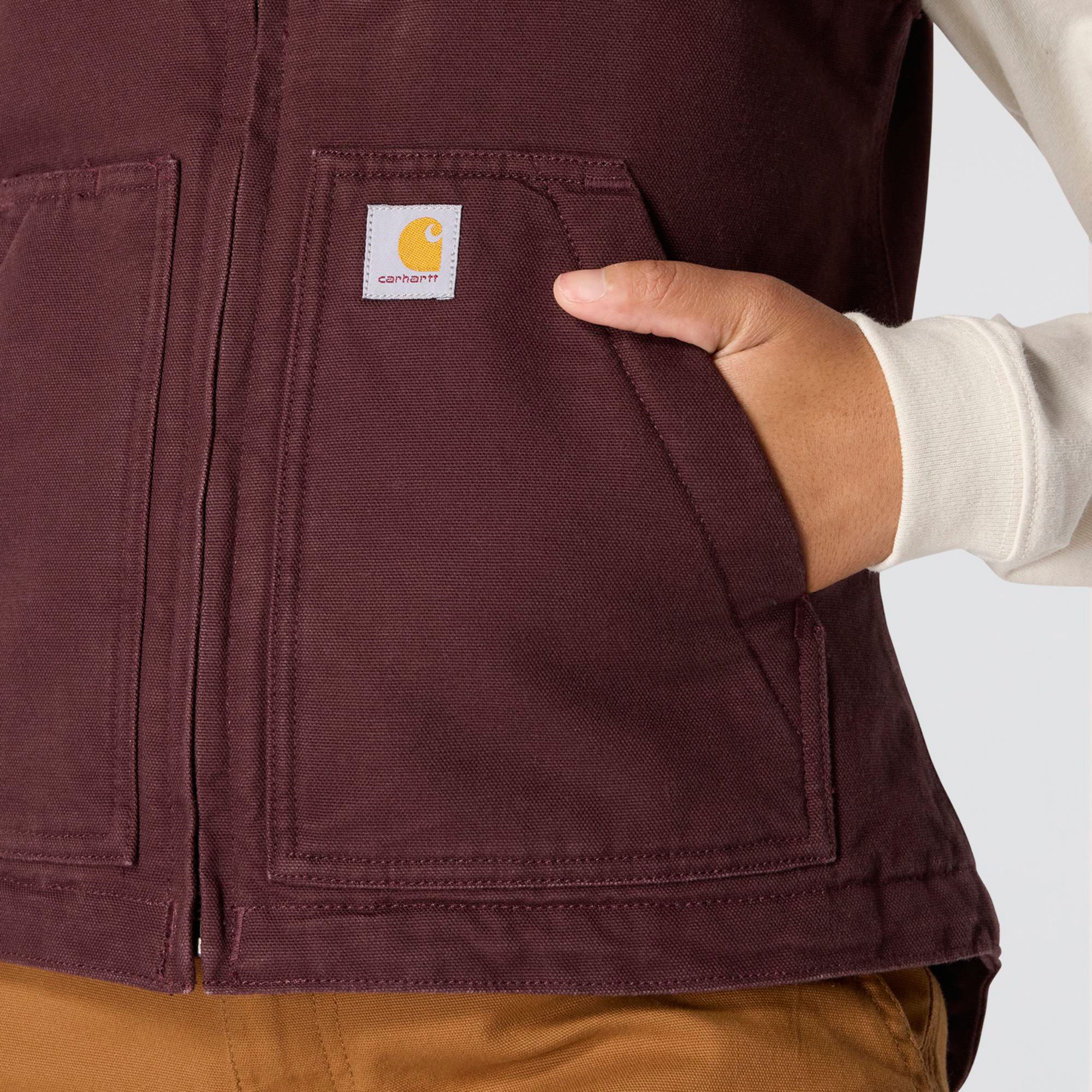 Carhartt Women's Relaxed Fit Washed Duck Sherpa Lined Vest product image