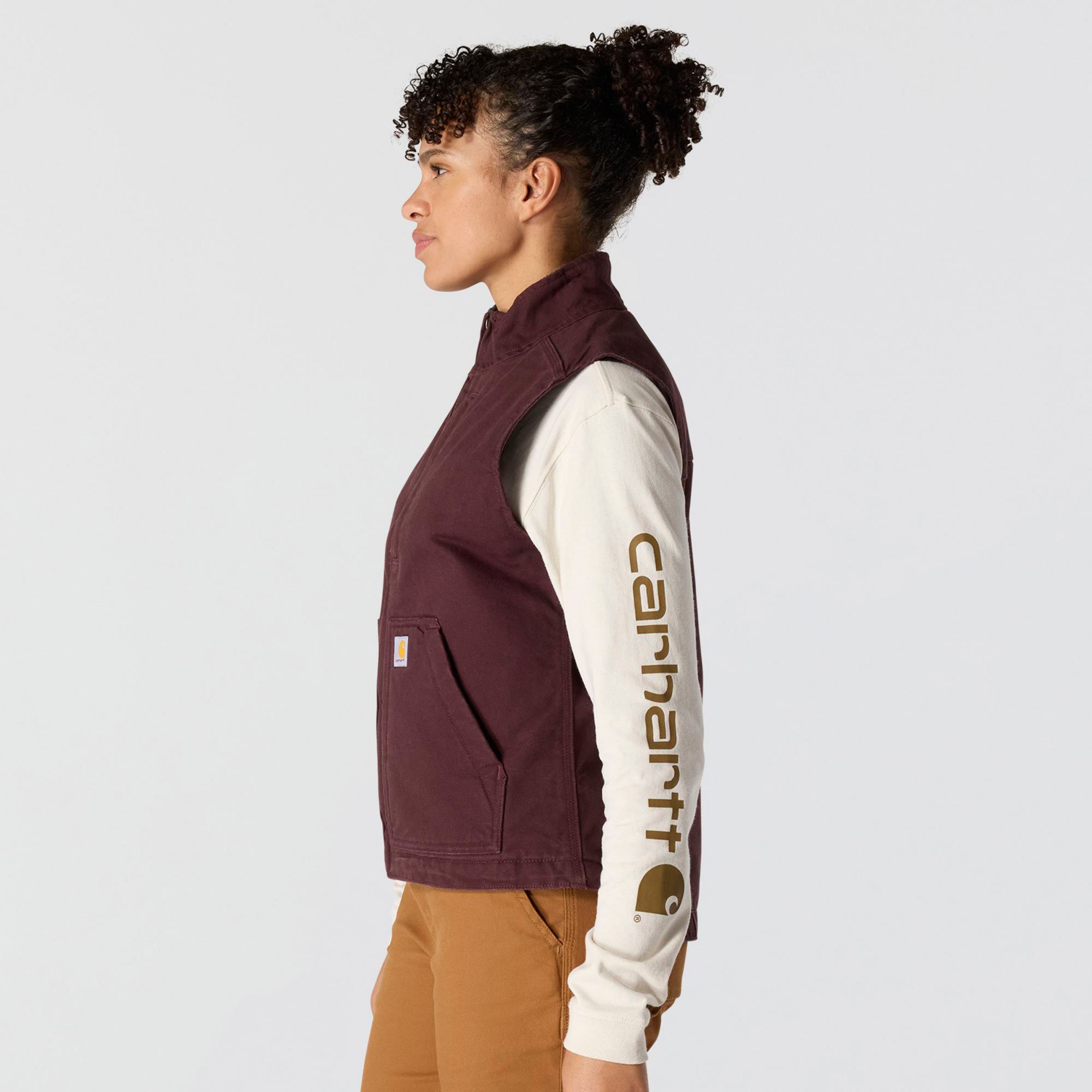 Carhartt Women's Relaxed Fit Washed Duck Sherpa Lined Vest product image