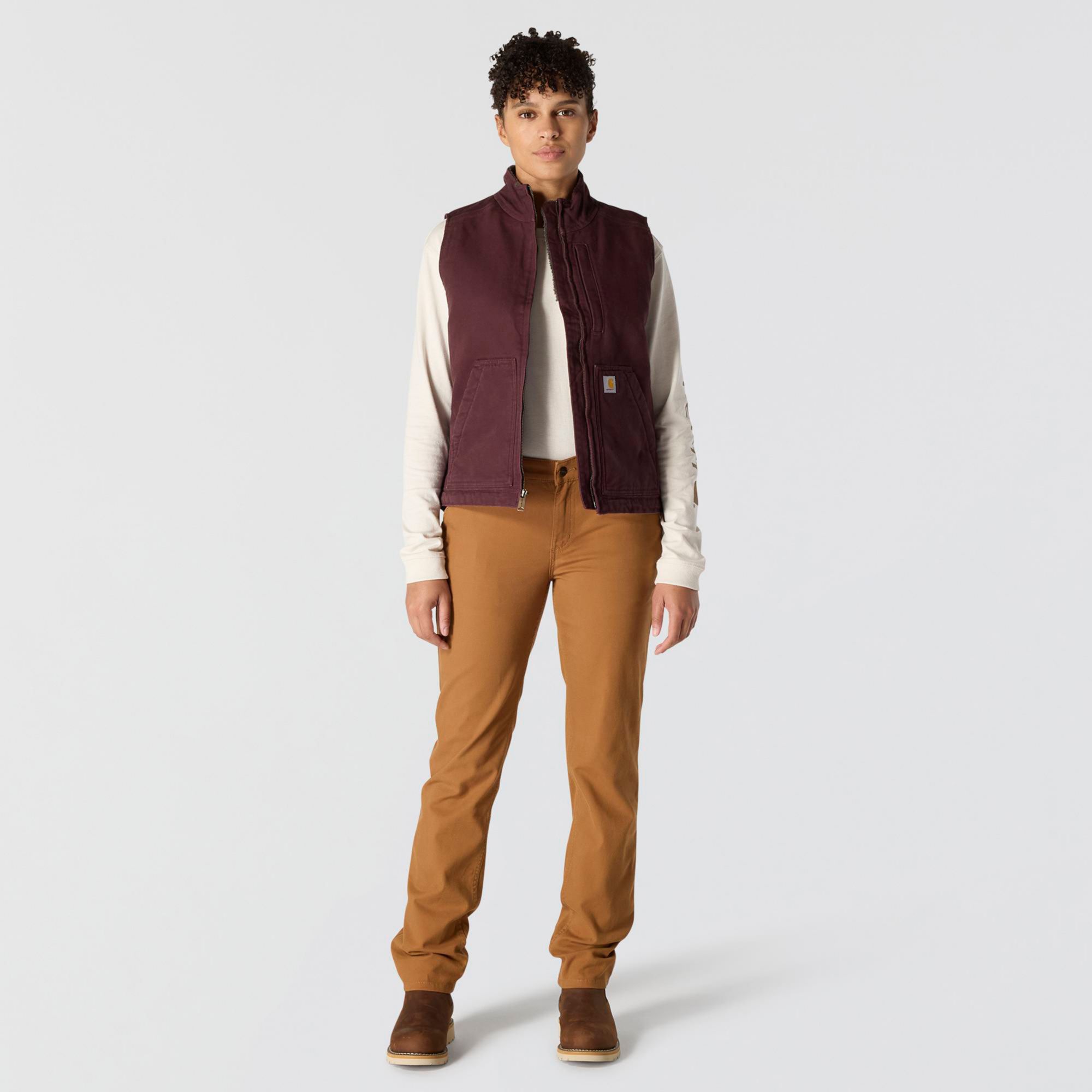 Carhartt Women's Relaxed Fit Washed Duck Sherpa Lined Vest product image