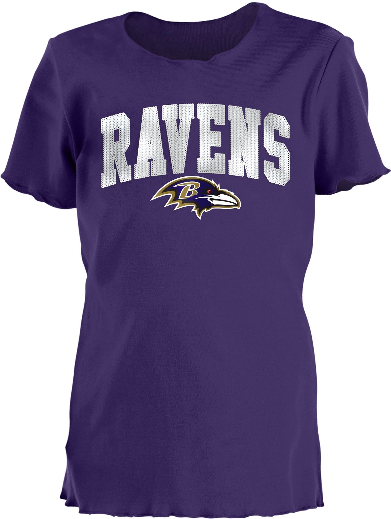 New Era Youth Girls' Baltimore Ravens Purple Flip Sequins T-Shirt product image