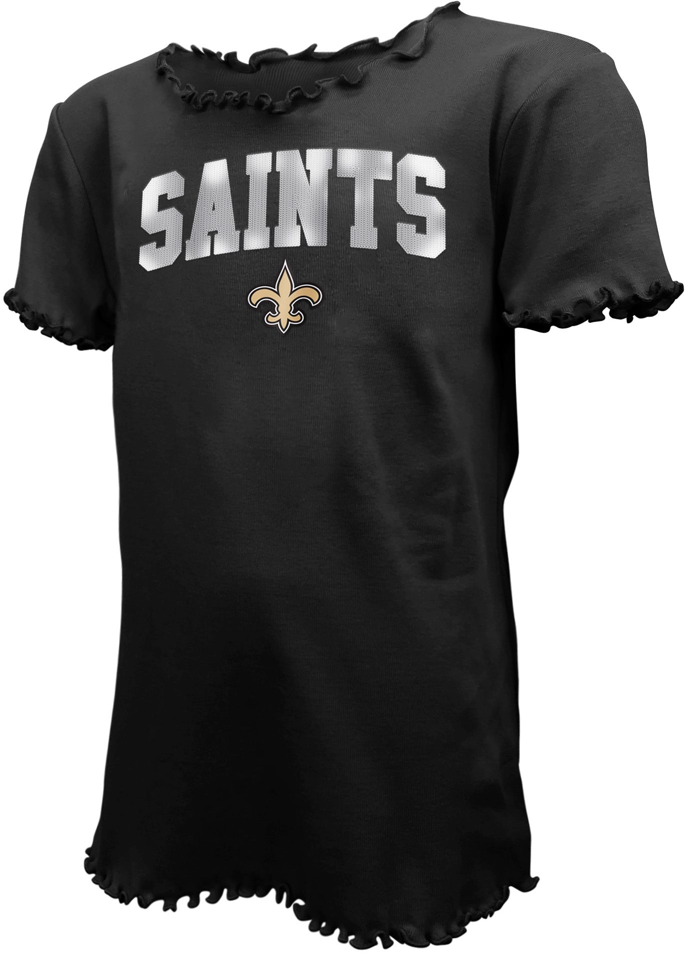 New Era Youth Girls' New Orleans Saints Black Flip Sequins T-Shirt product image