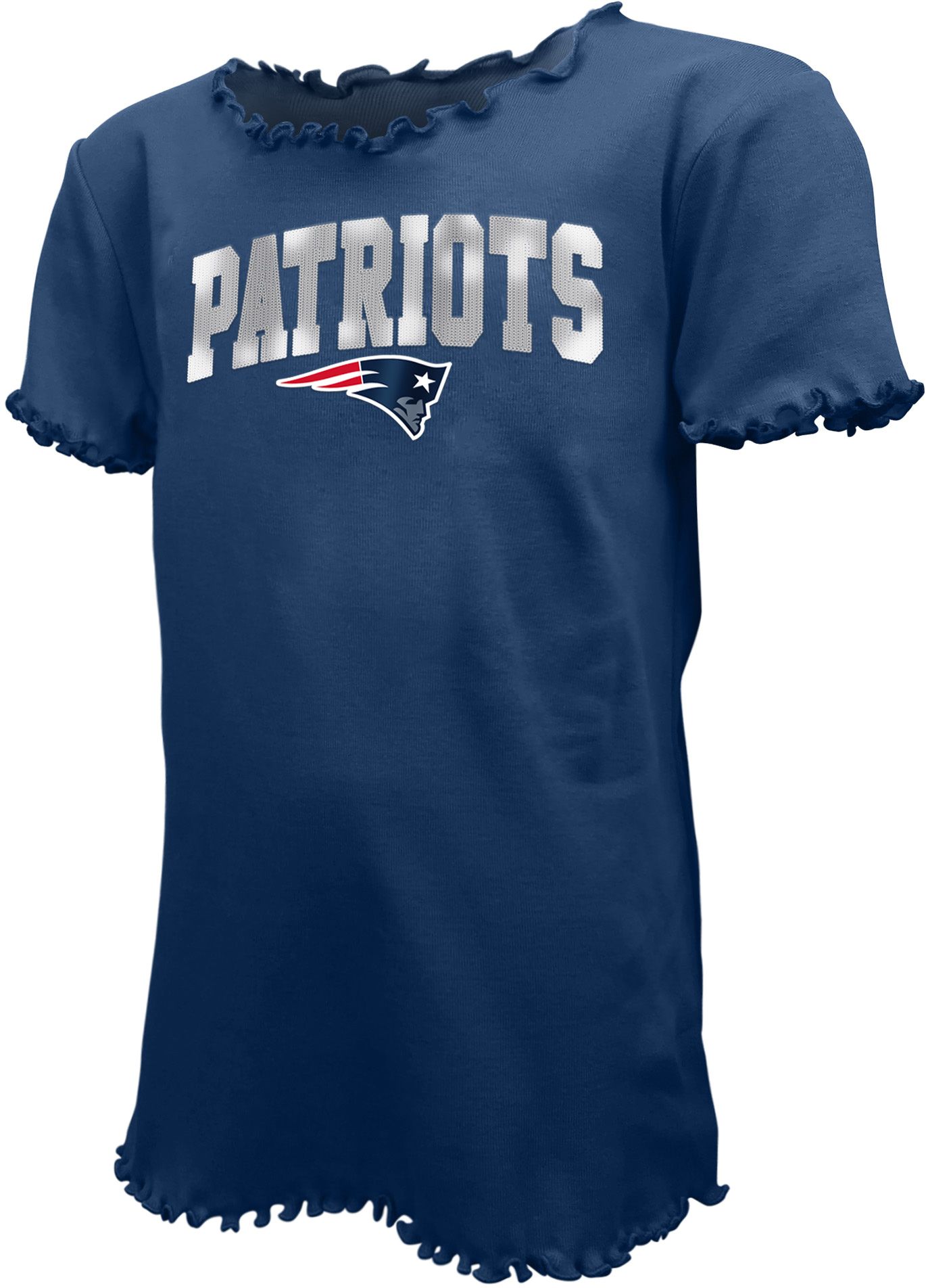 New Era Youth Girls' New England Patriots Navy Flip Sequins T-Shirt product image