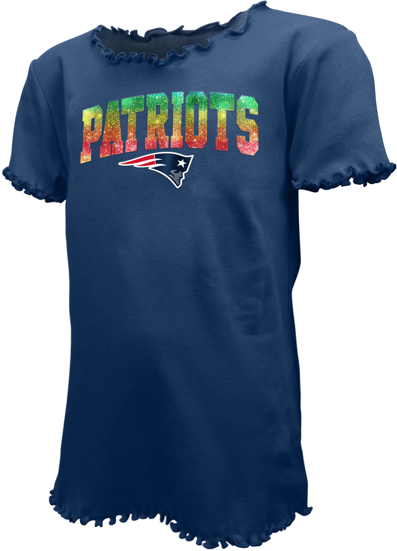New Era Youth Girls' New England Patriots Navy Flip Sequins T-Shirt product image