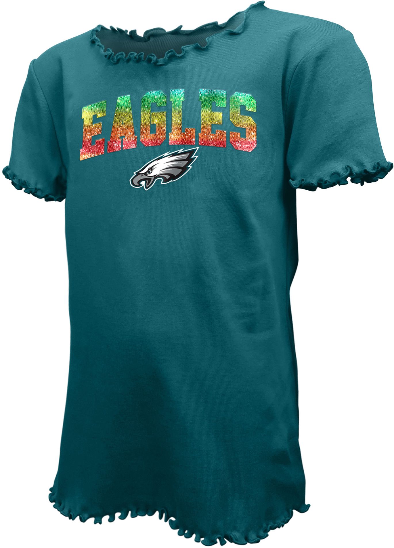 New Era Youth Girls' Philadelphia Eagles Green Flip Sequins T-Shirt product image