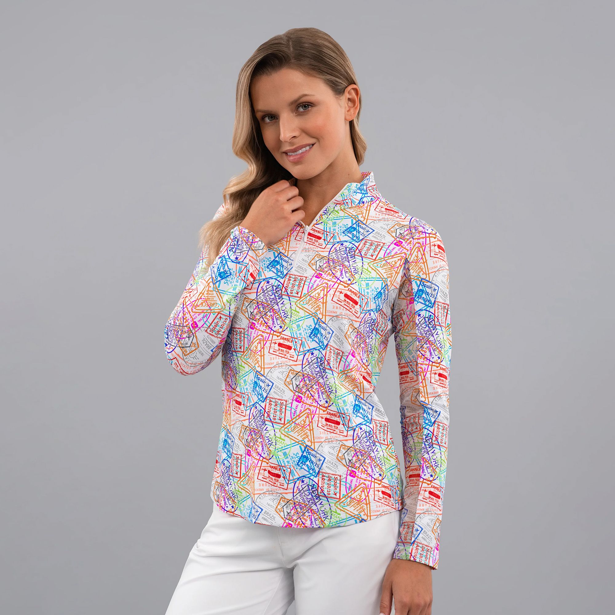 IBKUL Women's Global Impression Long Sleeve Golf Mock Neck product image