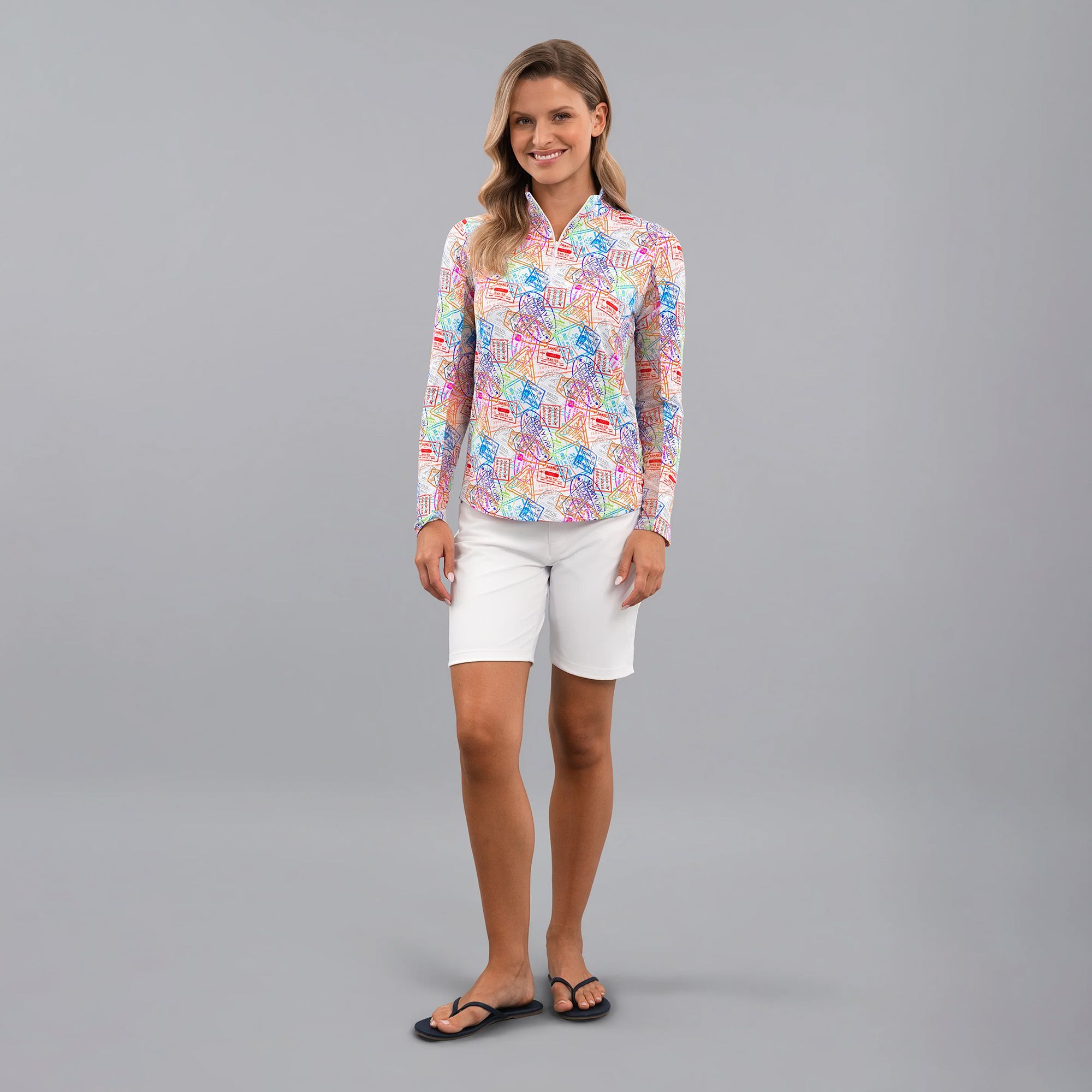 IBKUL Women's Global Impression Long Sleeve Golf Mock Neck product image