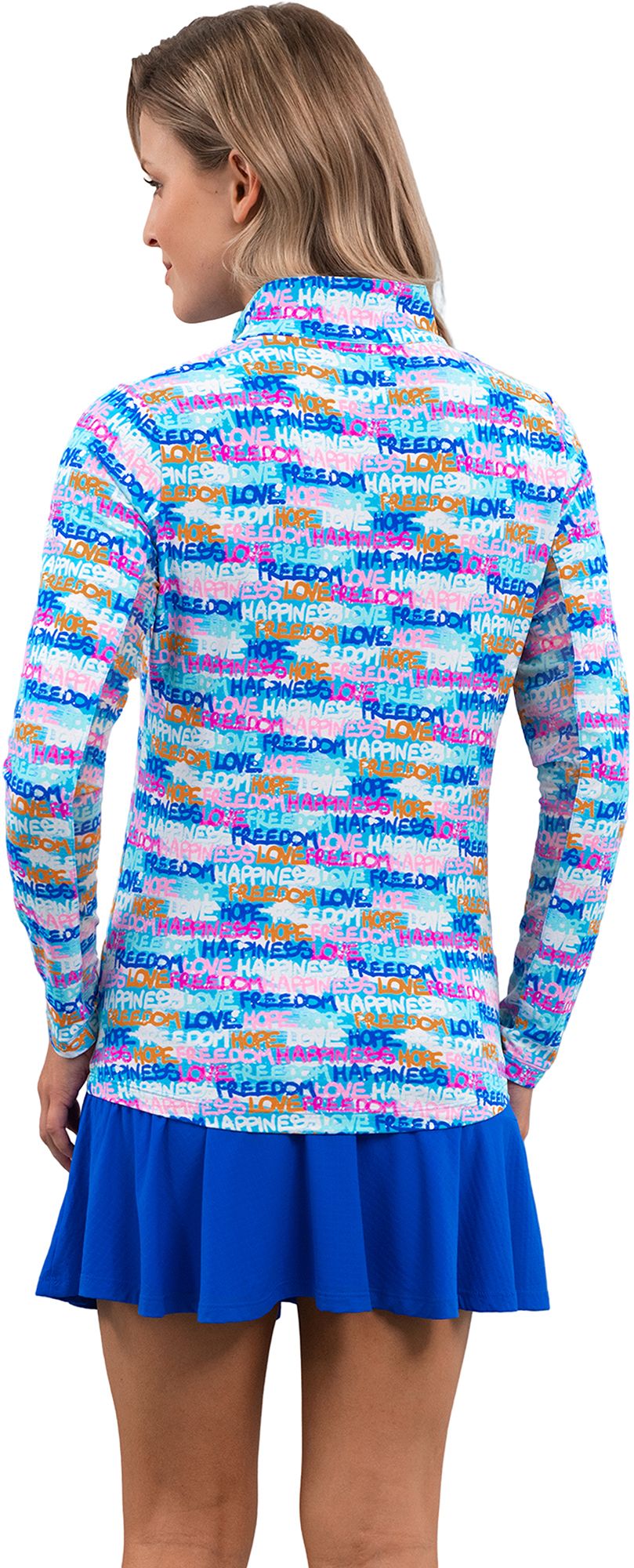 IBKUL Women's Happiness Long Sleeve Mock Neck Golf Shirt product image