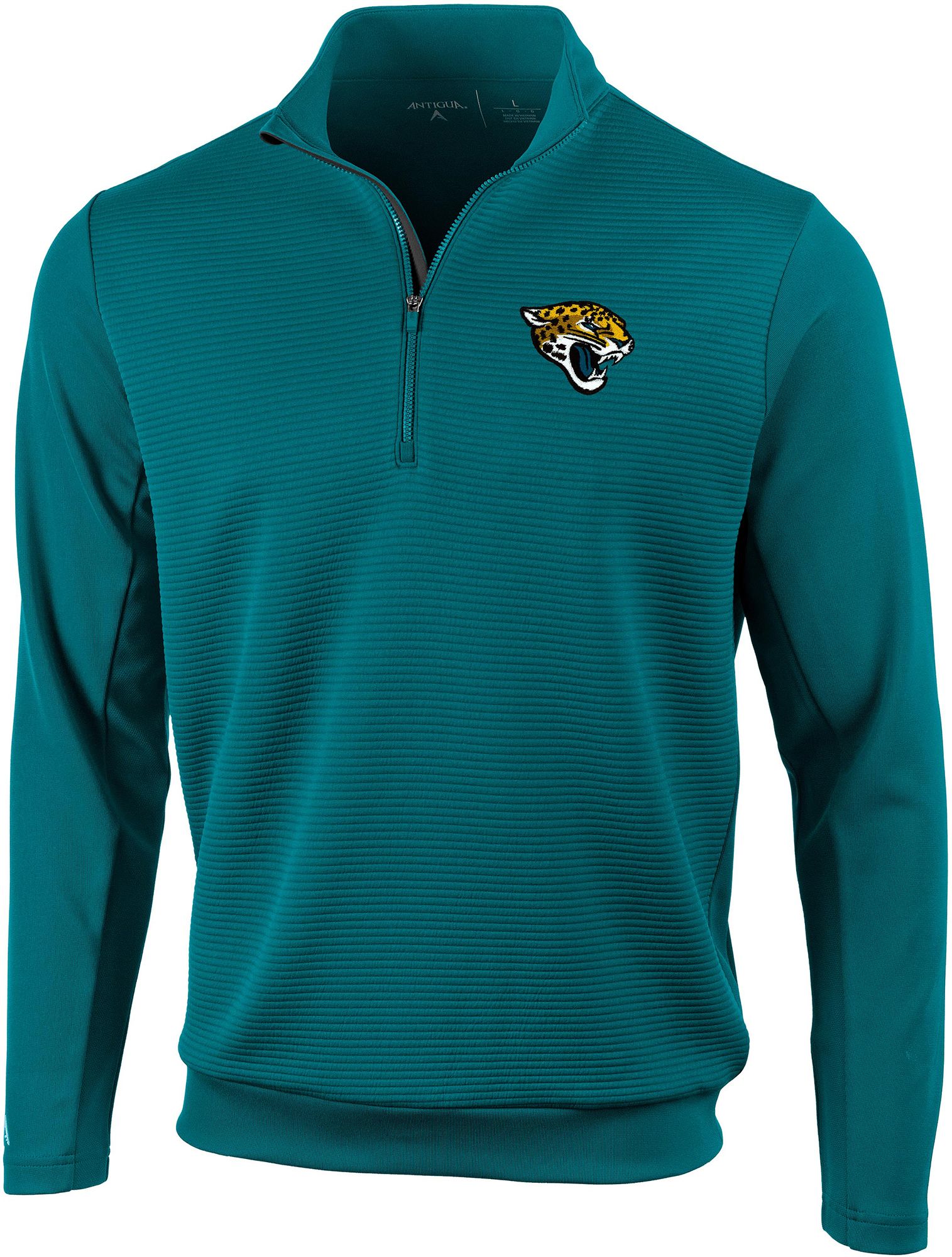 Antigua Men's Jacksonville Jaguars Vanquish Teal Quarter-Zip Pullover product image