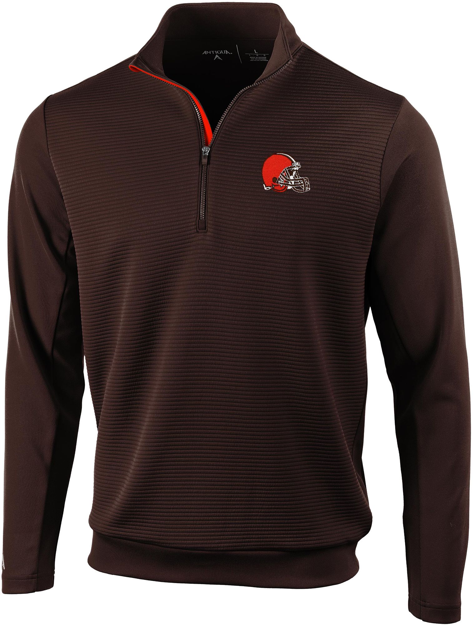 Antigua Men's Cleveland Browns Vanquish Brown Quarter-Zip Pullover product image