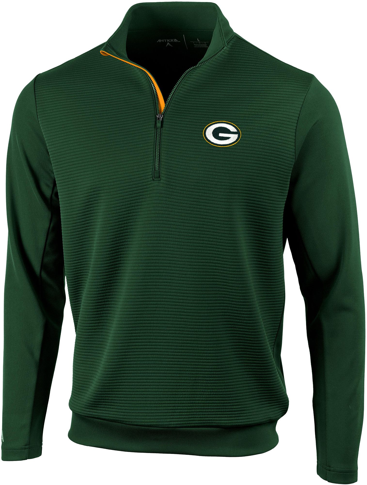Antigua Men's Green Bay Packers Vanquish Green Quarter-Zip Pullover product image