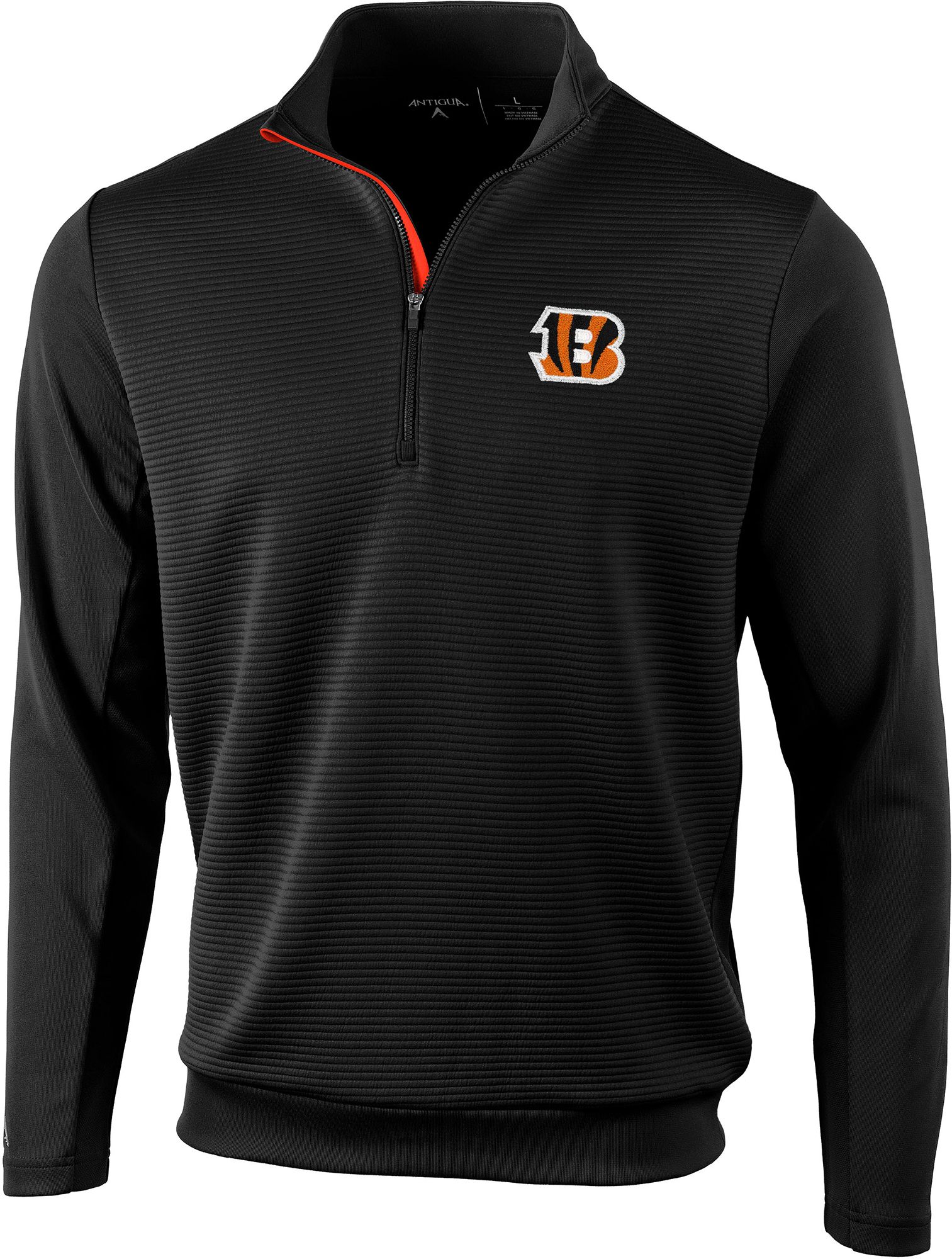 Antigua Men's Cincinnati Bengals Vanquish Black Quarter-Zip Pullover product image
