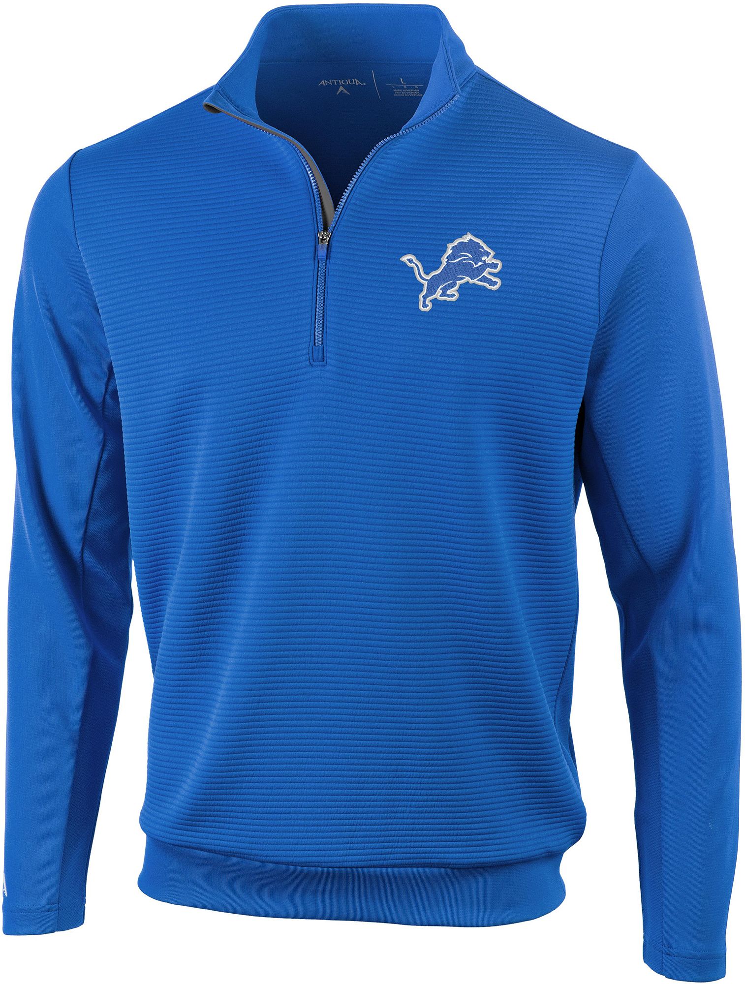 Antigua Men's Detroit Lions Vanquish Blue Quarter-Zip Pullover product image