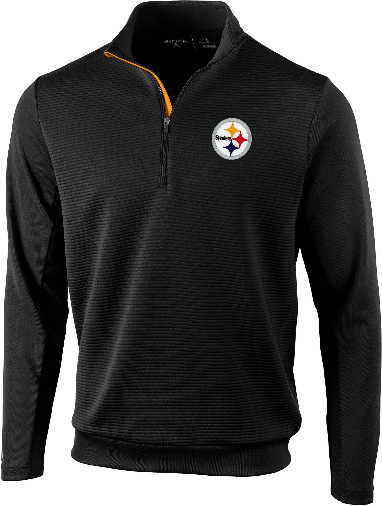 Antigua Men's Pittsburgh Steelers Vanquish Black Quarter-Zip Pullover product image