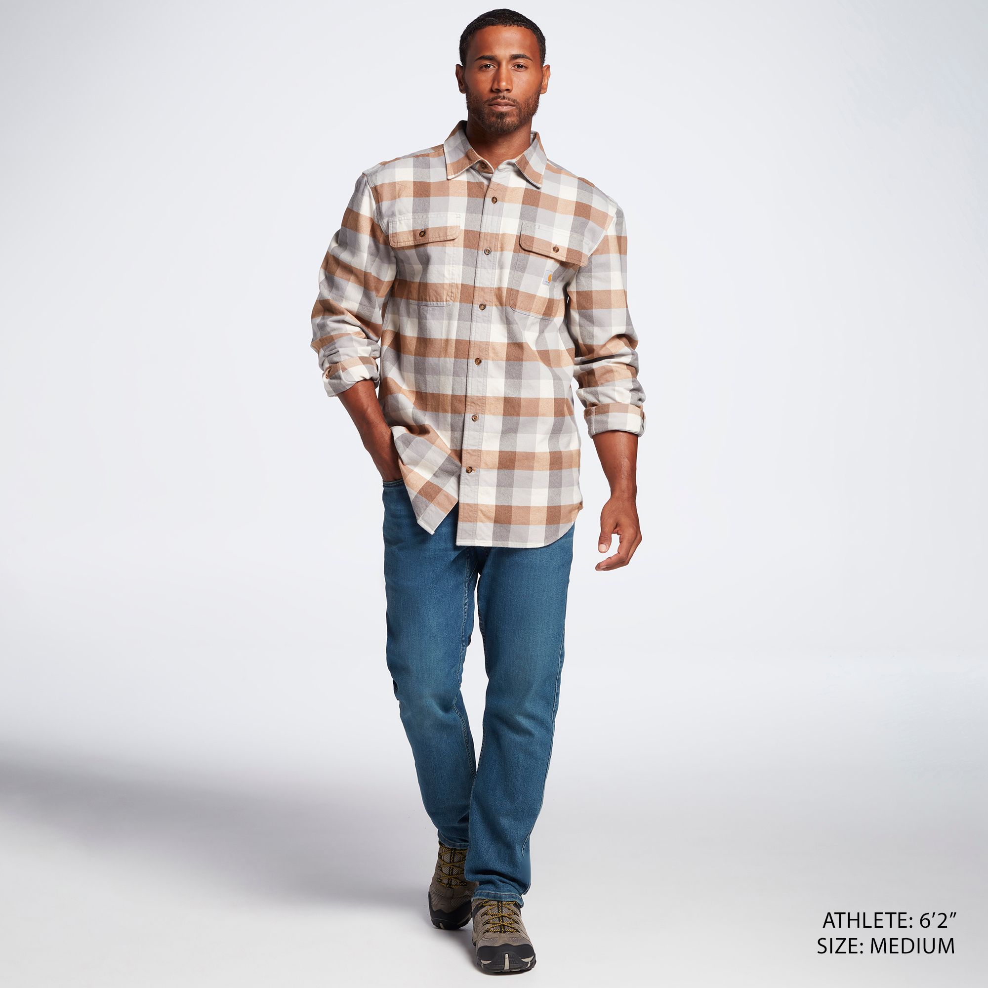 Carhartt Men's Loose Fit Heavyweight Long Sleeve Flannel Plaid Shirt product image