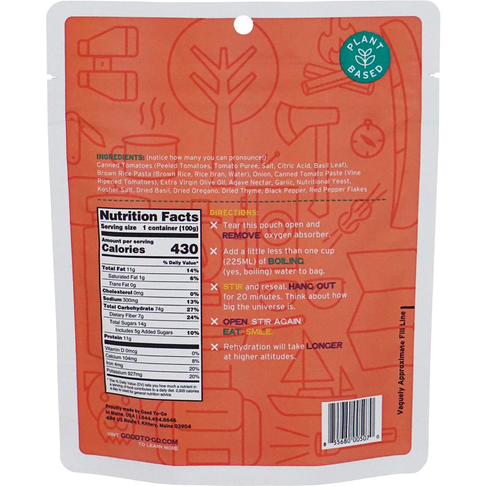 Good To-Go Classic Marinara with Pasta – Single Serving product image