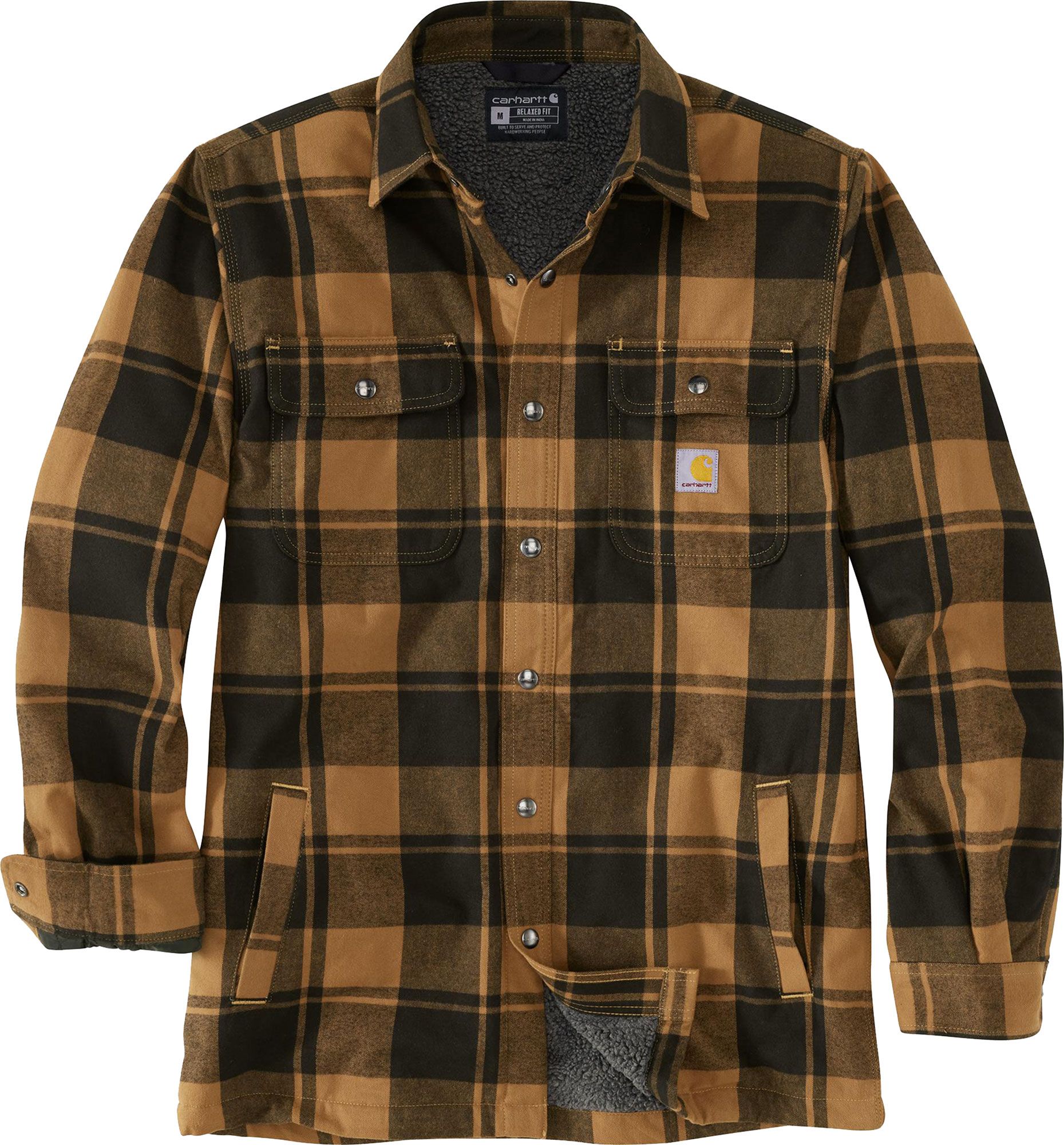 Carhartt Men's Flannel Sherpa Lined Shirt Jacket