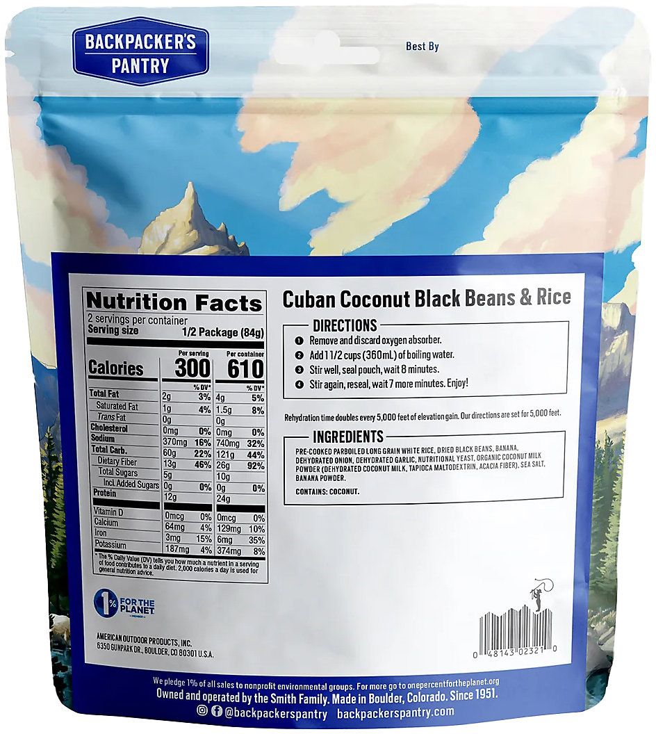 Backpacker's Pantry Cuban Coconut Rice & Black Beans product image