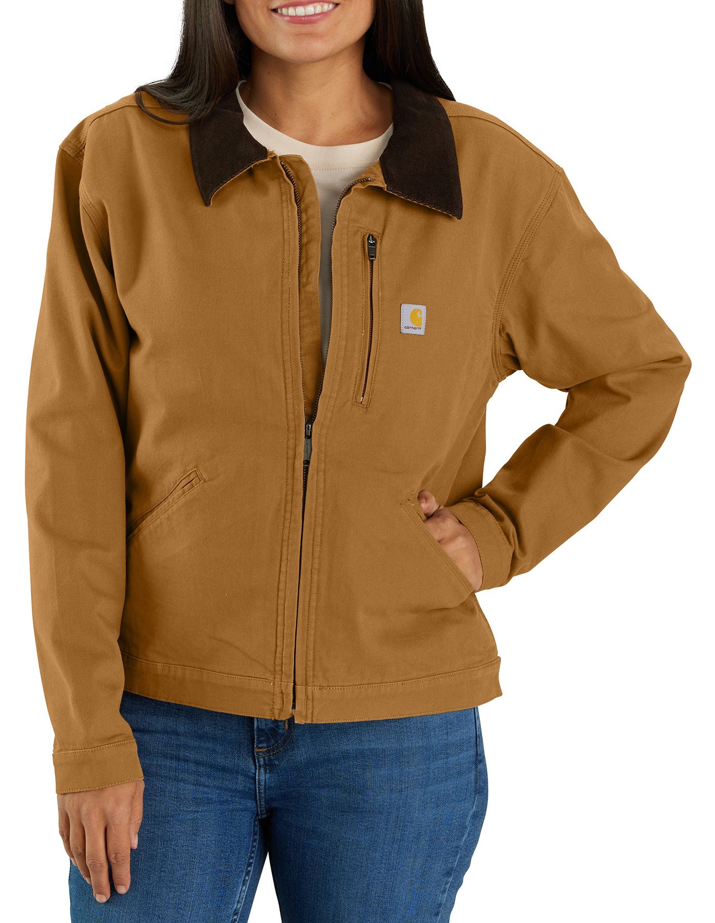 Carhartt Womens Detroit Workwear Jacket S Zip 2024 Pocket Barn Chore Coat Yellowstone