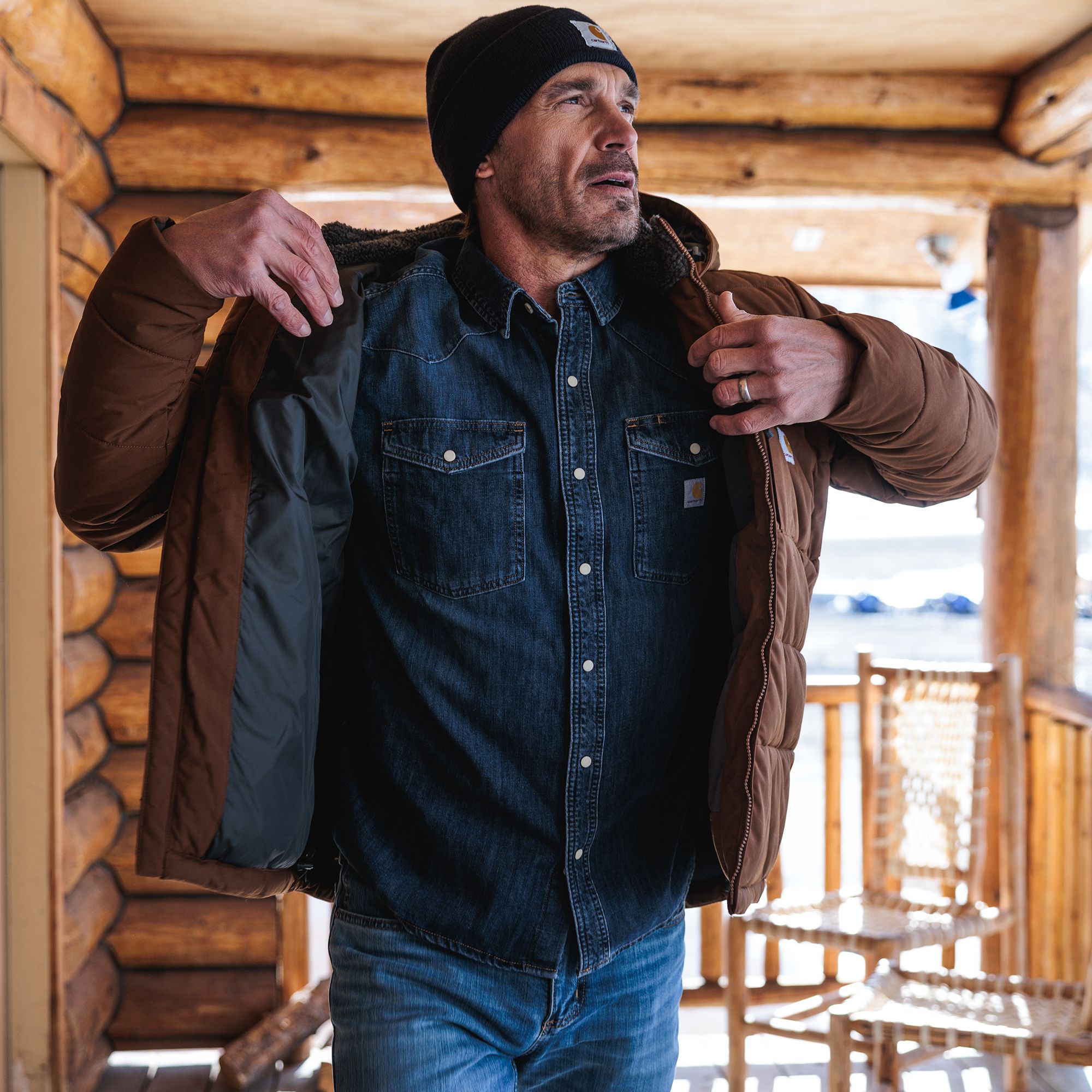 Carhartt Men's Montana Denim Long Sleeve Snapfront Shirt product image