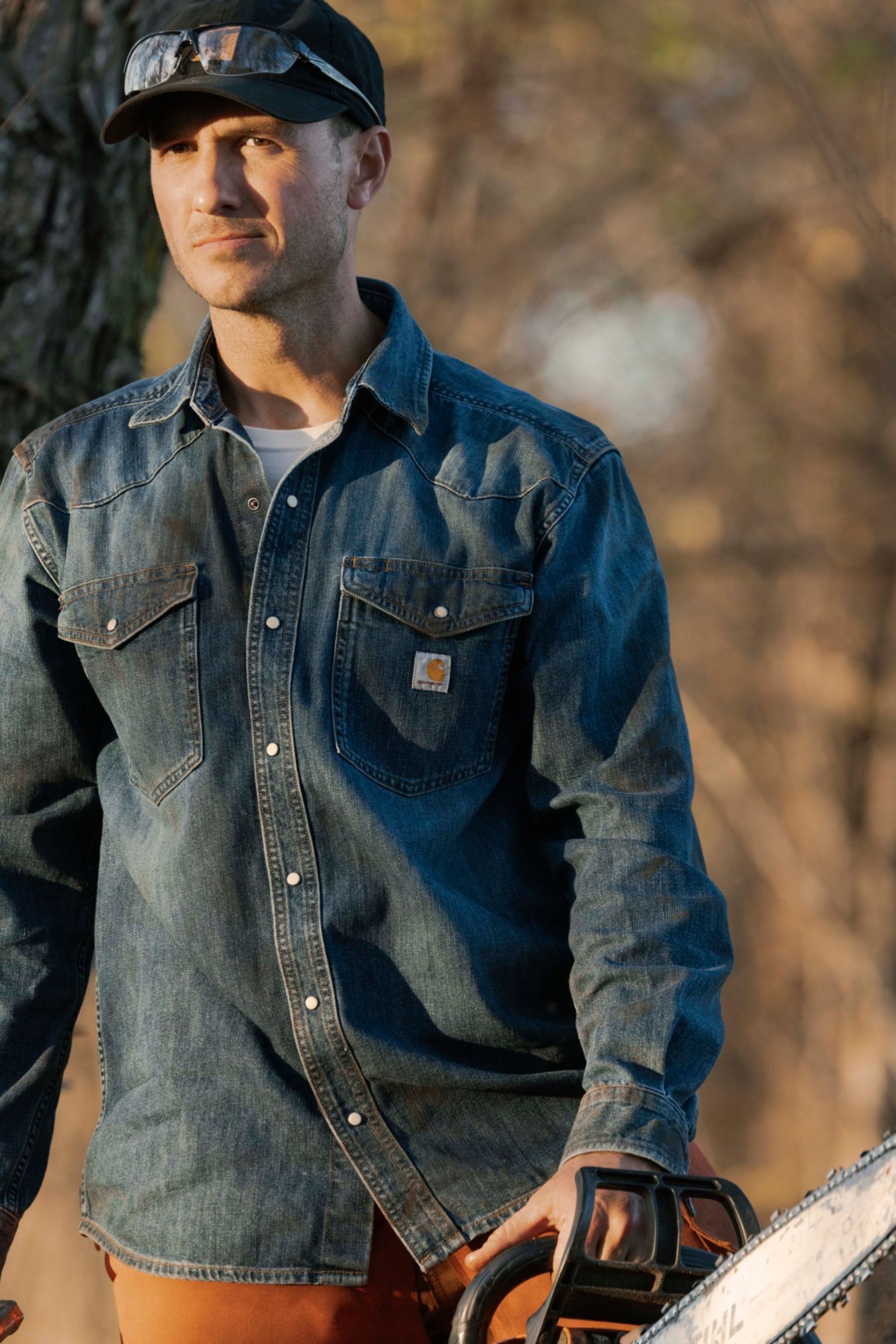 Carhartt Men's Montana Denim Long Sleeve Snapfront Shirt product image
