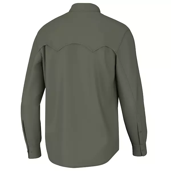 Huk Men's Diamond Back Shirt, Large, Moss