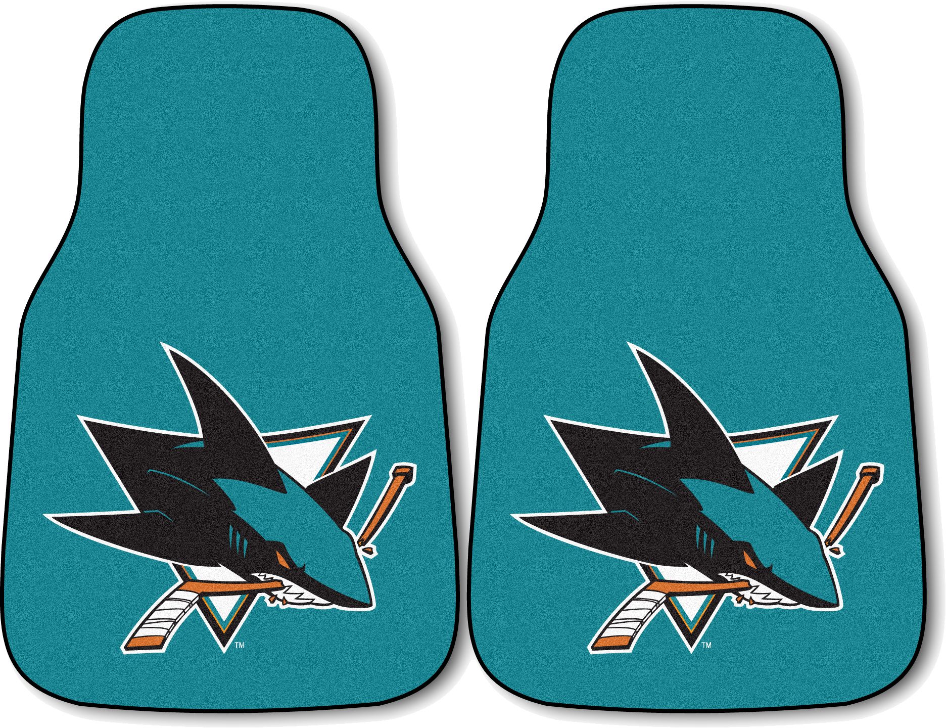 San Jose Sharks Two Piece Printed Carpet Car Mat Set product image
