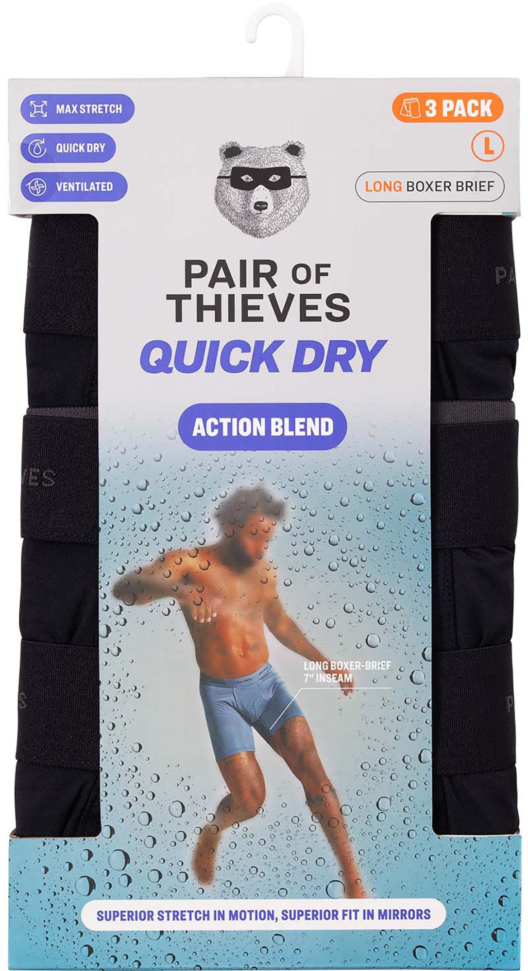 Pair of Thieves Men's Quick Dry Action Blend 8'' Boxer Briefs - 3 Pack product image