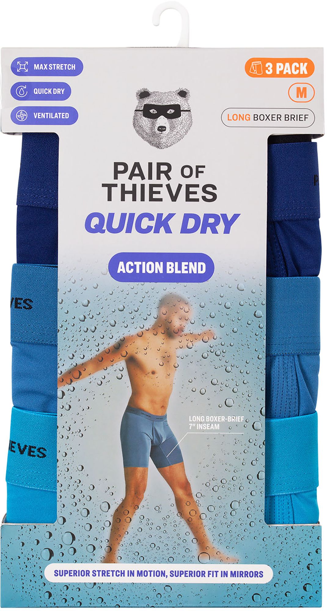 Pair of Thieves Men's Quick Dry Action Blend 8'' Boxer Briefs - 3 Pack product image