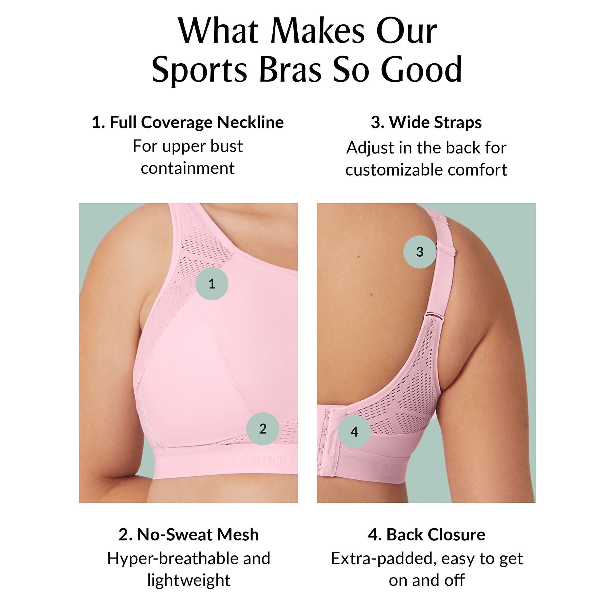 Glamorise Women's No-Sweat Mesh High Support Sports Bra product image