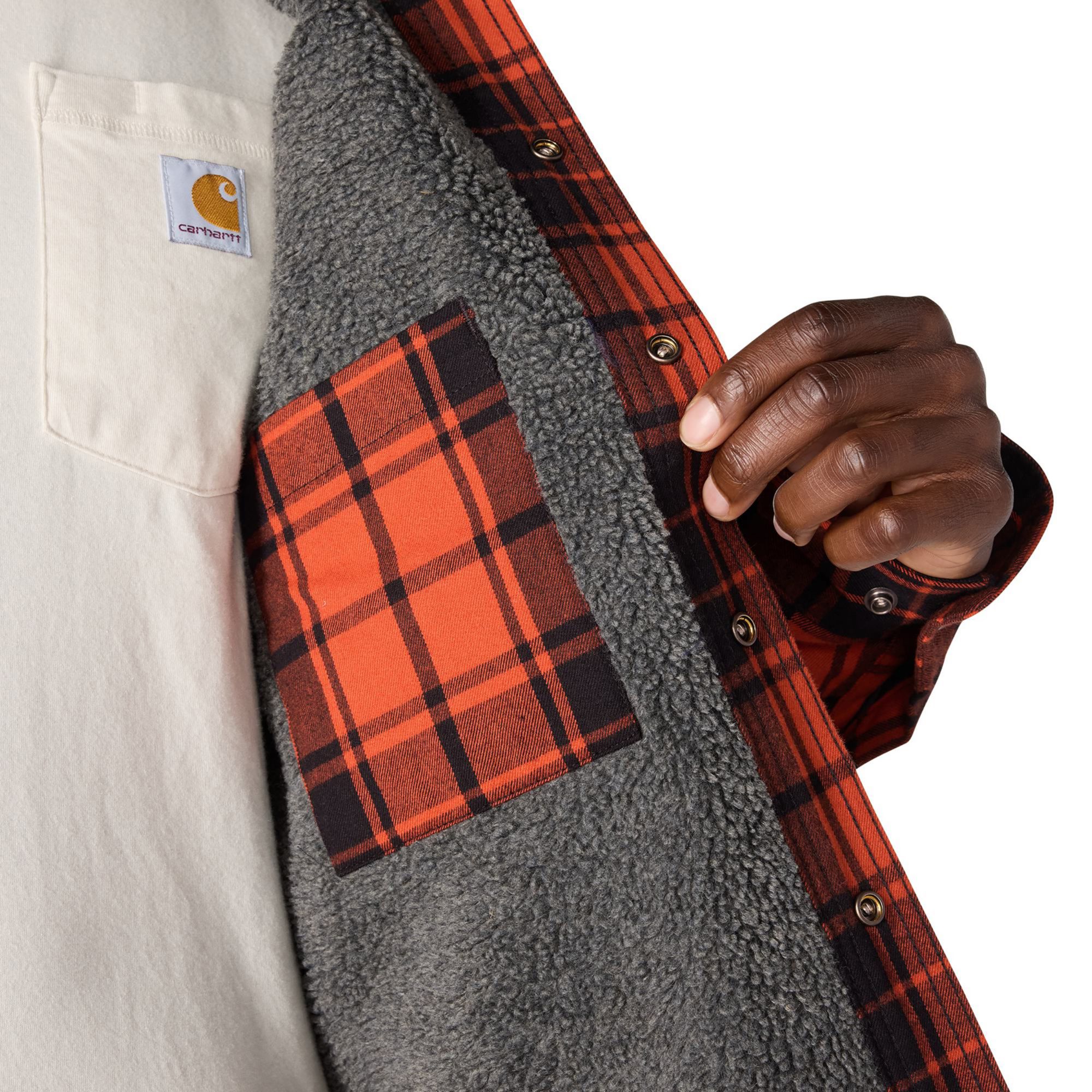 Carhartt Men's Flannel Sherpa Lined Shirt Jacket product image