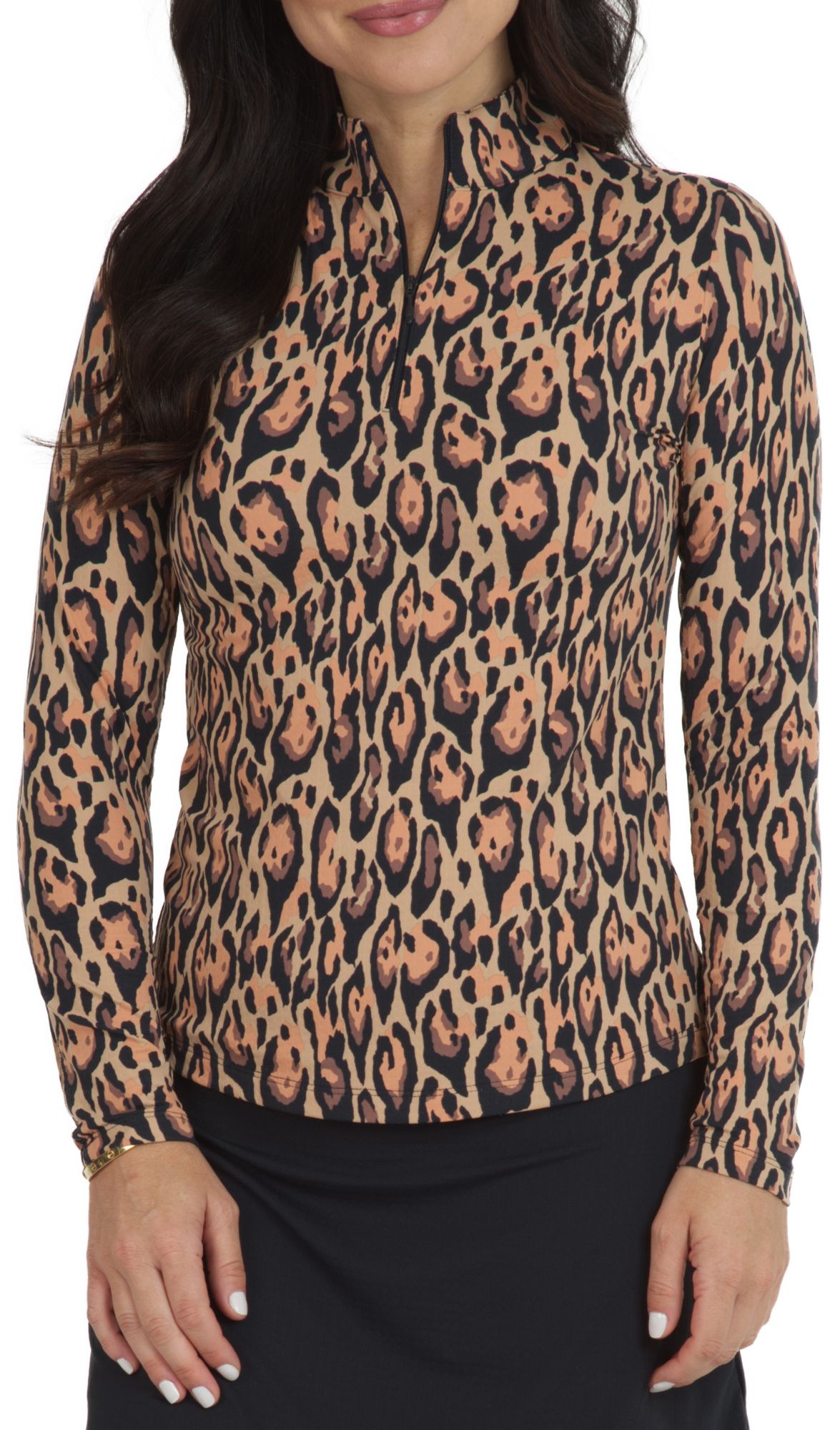 IBKUL Women's Gemma Long Sleeve 1/4 Zip Mock Neck Golf Pullover product image