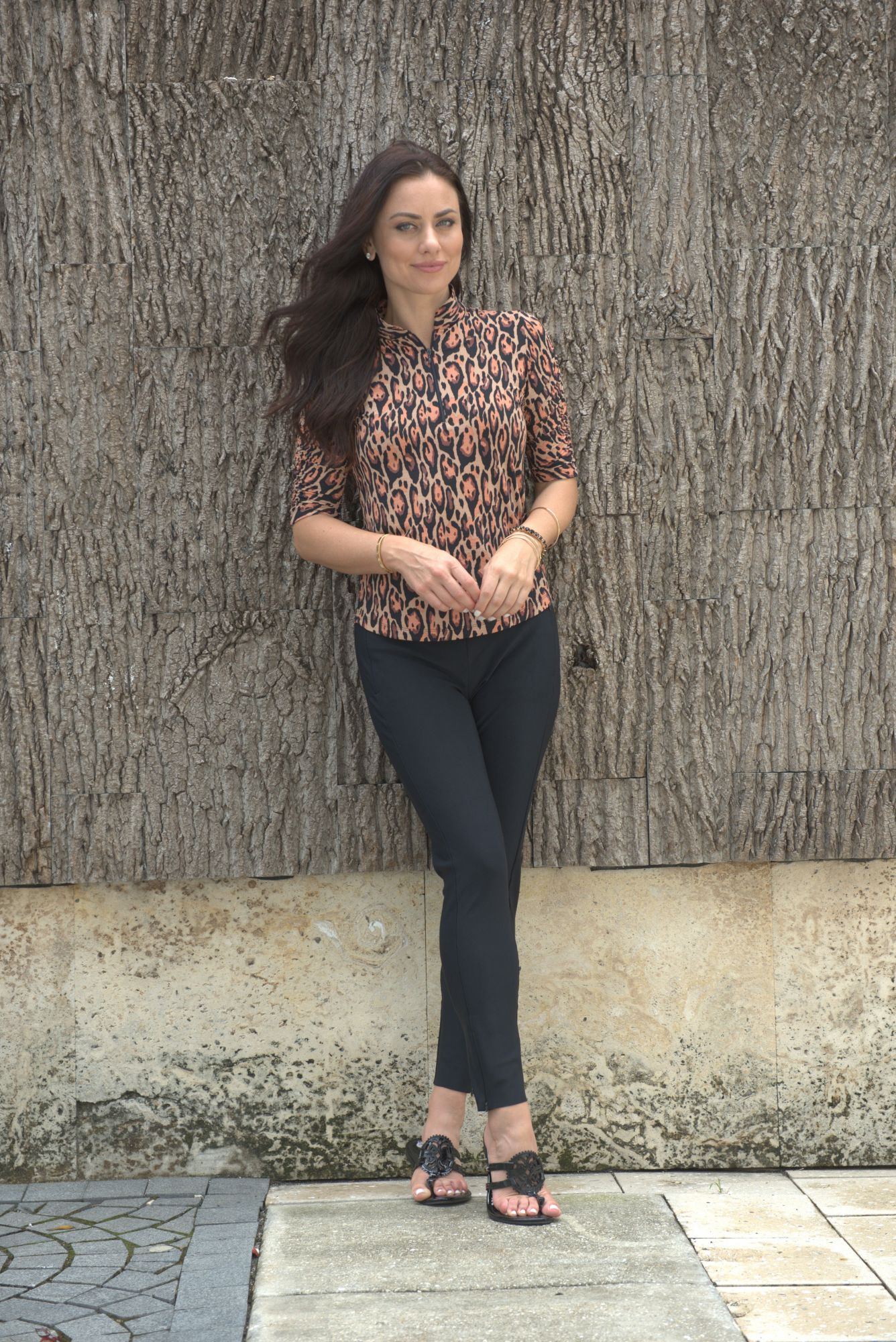 IBKUL Women's Gemma Long Sleeve 1/4 Zip Mock Neck Golf Pullover product image