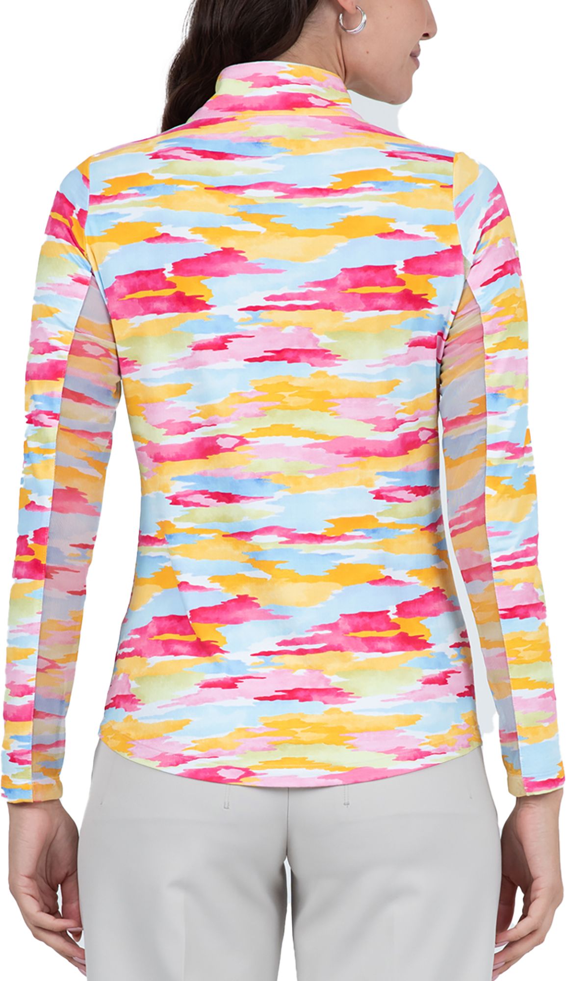 Ibkul Women's Jessie Long Sleeve 1/4 Zip Mock Neck Golf Shirt product image