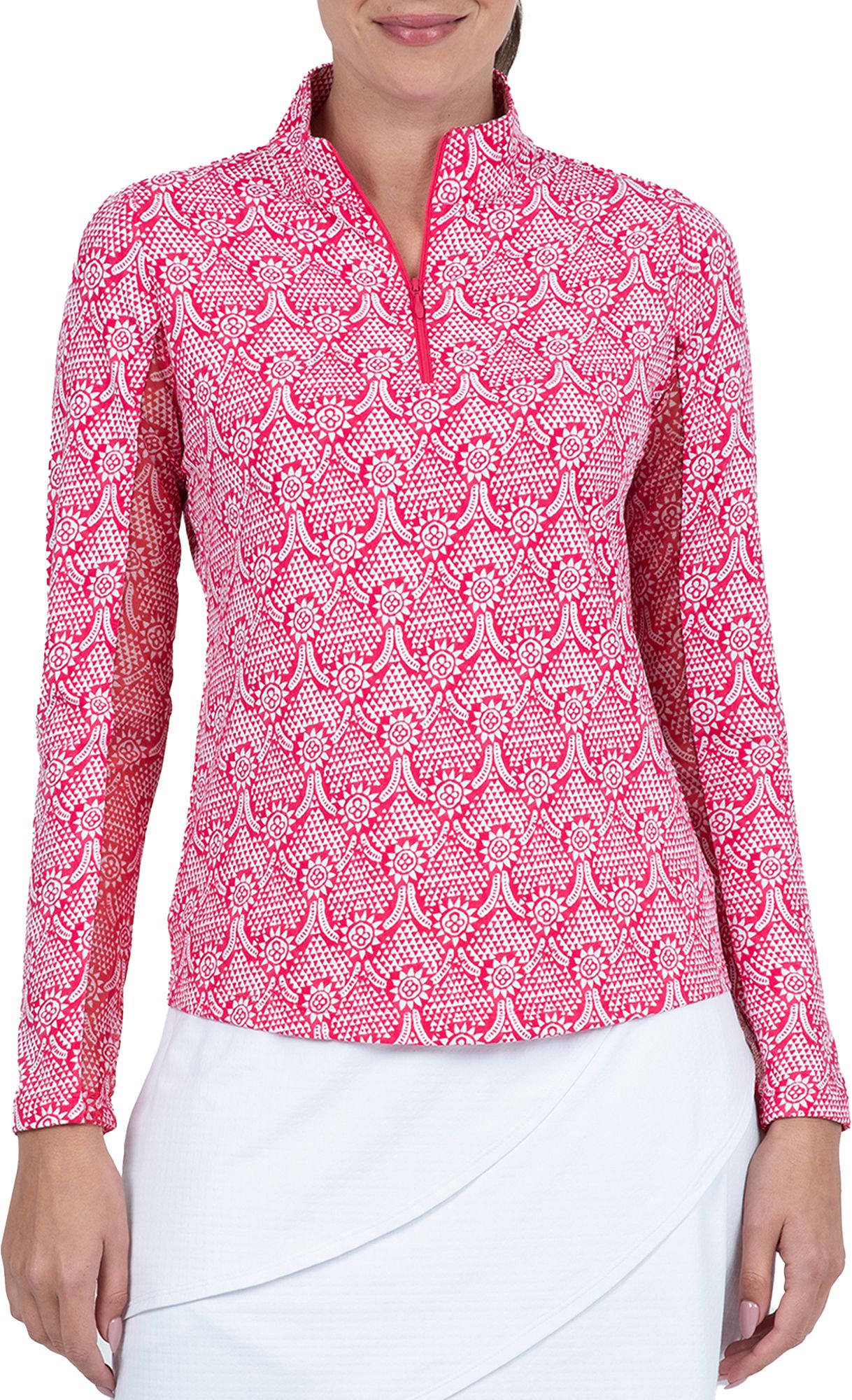 Ibkul Women's Leslie Long Sleeve Mock Neck Golf 1/4 Zip product image