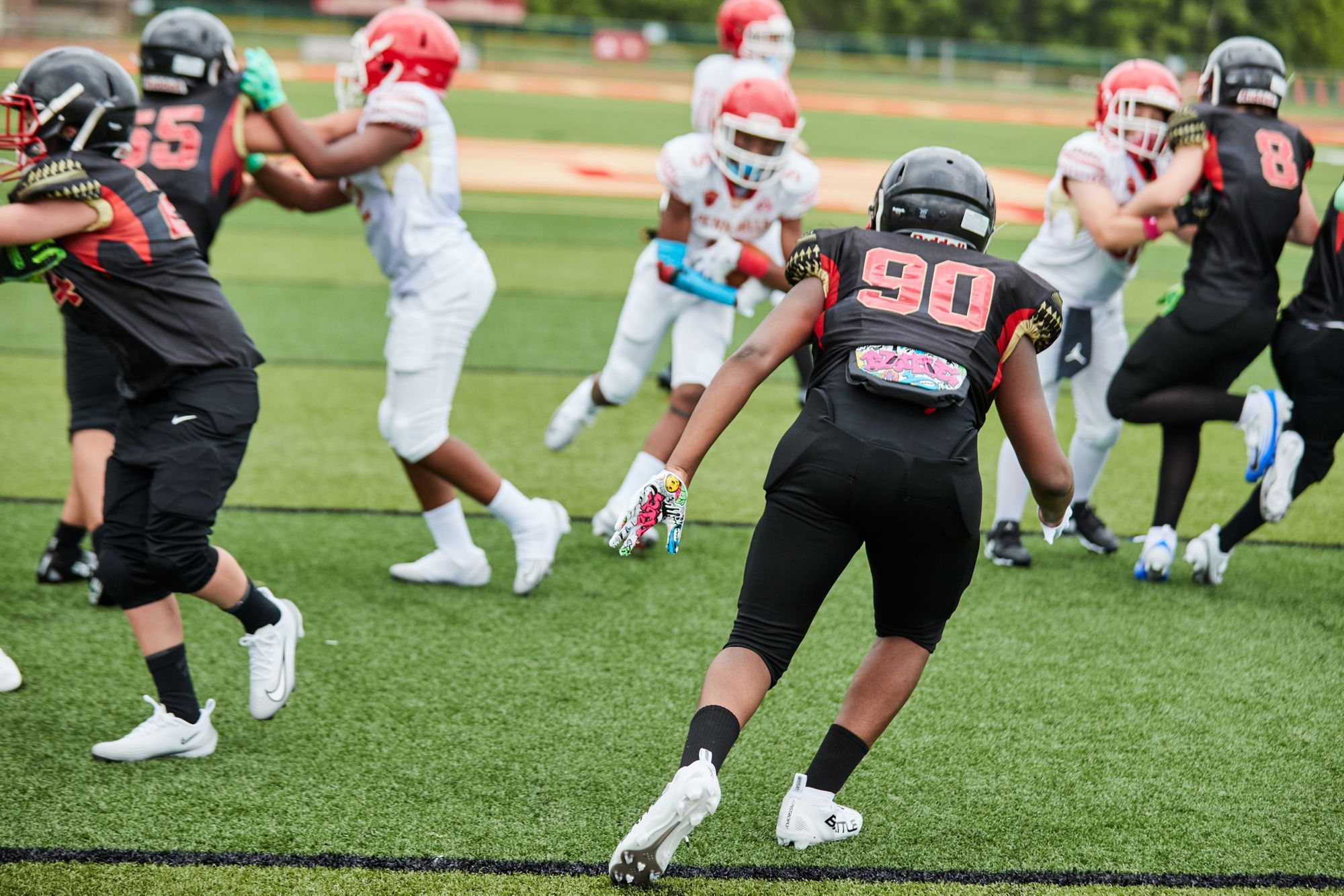 Battle Sports Adult Doom Speed Receiver Football Gloves - Graffiti product image