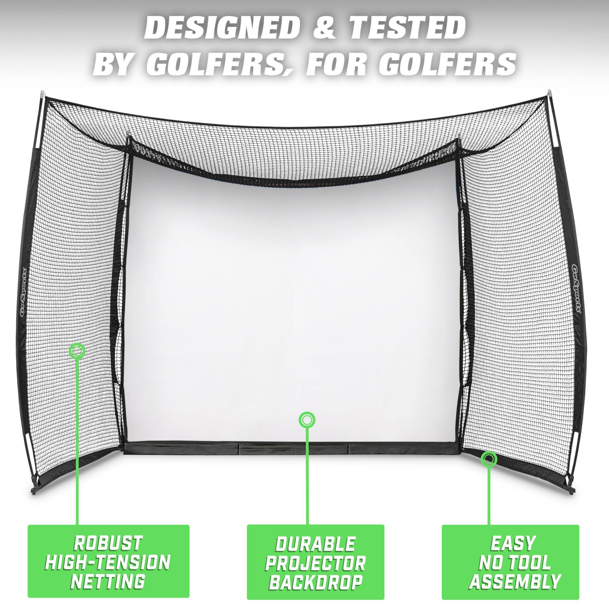 GoSports Range Cage 10'x8' Hitting Net with Simulator Impact Screen product image