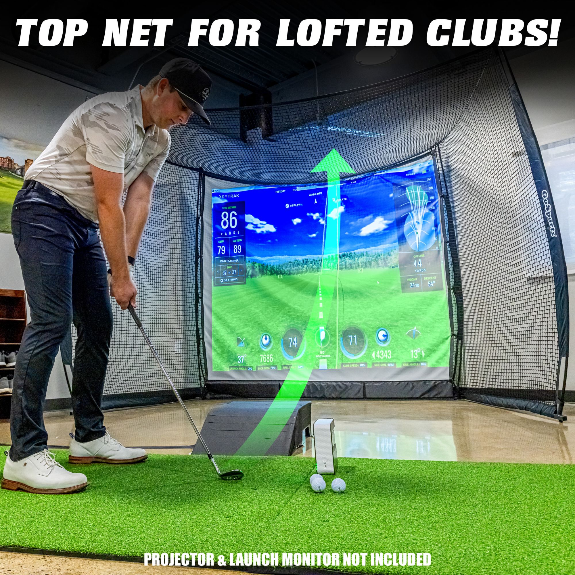 GoSports Range Cage 10'x8' Hitting Net with Simulator Impact Screen product image