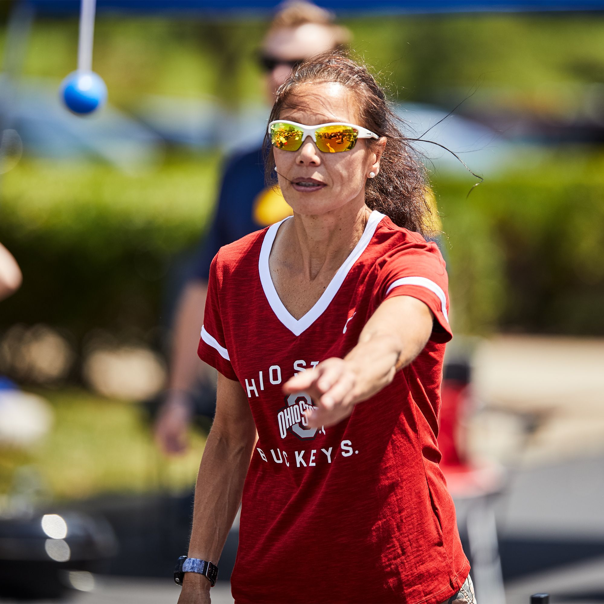 Nike Women's Ohio State Buckeyes Scarlet Slub Fan V-Neck T-Shirt product image