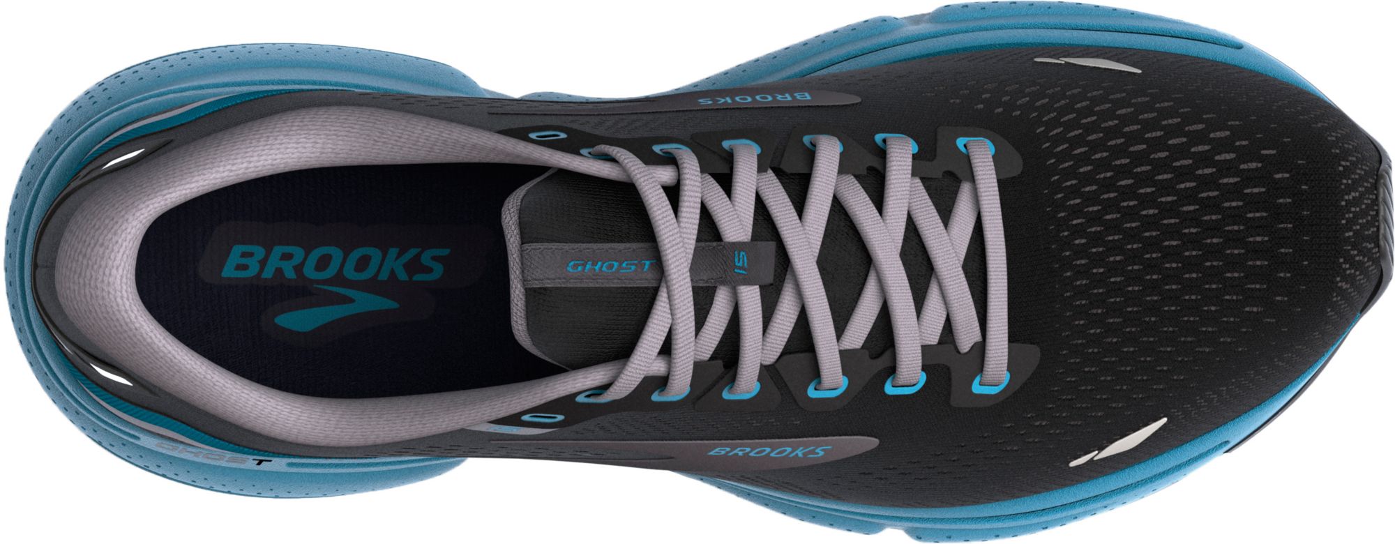 Brooks Men's Ghost 15 Running Shoes - Black/Blue - Medium/D