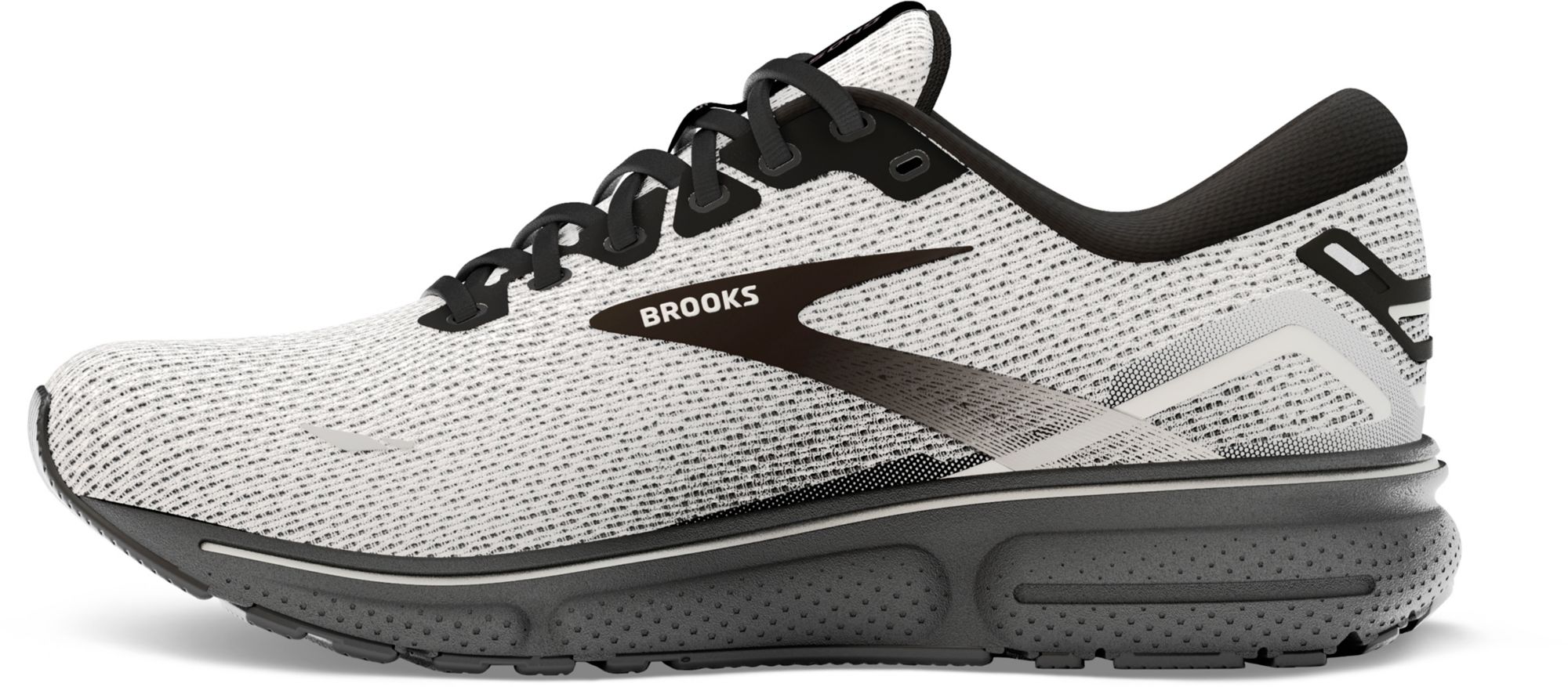 Brooks Men's Ghost 15 Running Shoes - White/Black- Medium/D