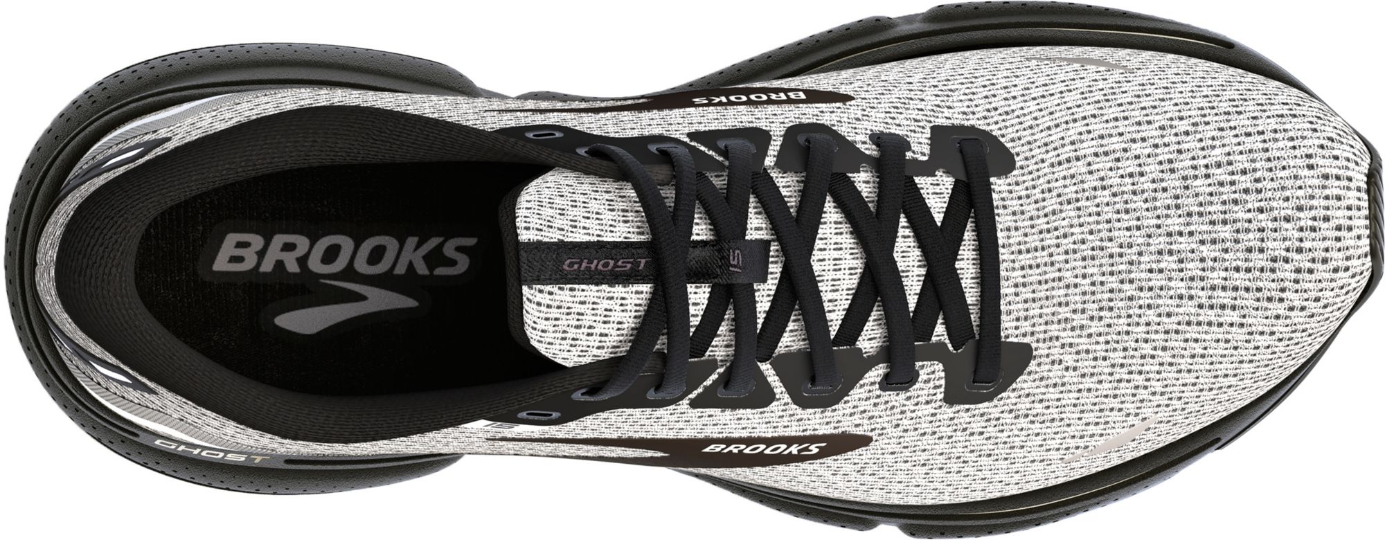 Brooks Men's Ghost 15 Running Shoes - White/Black- Medium/D