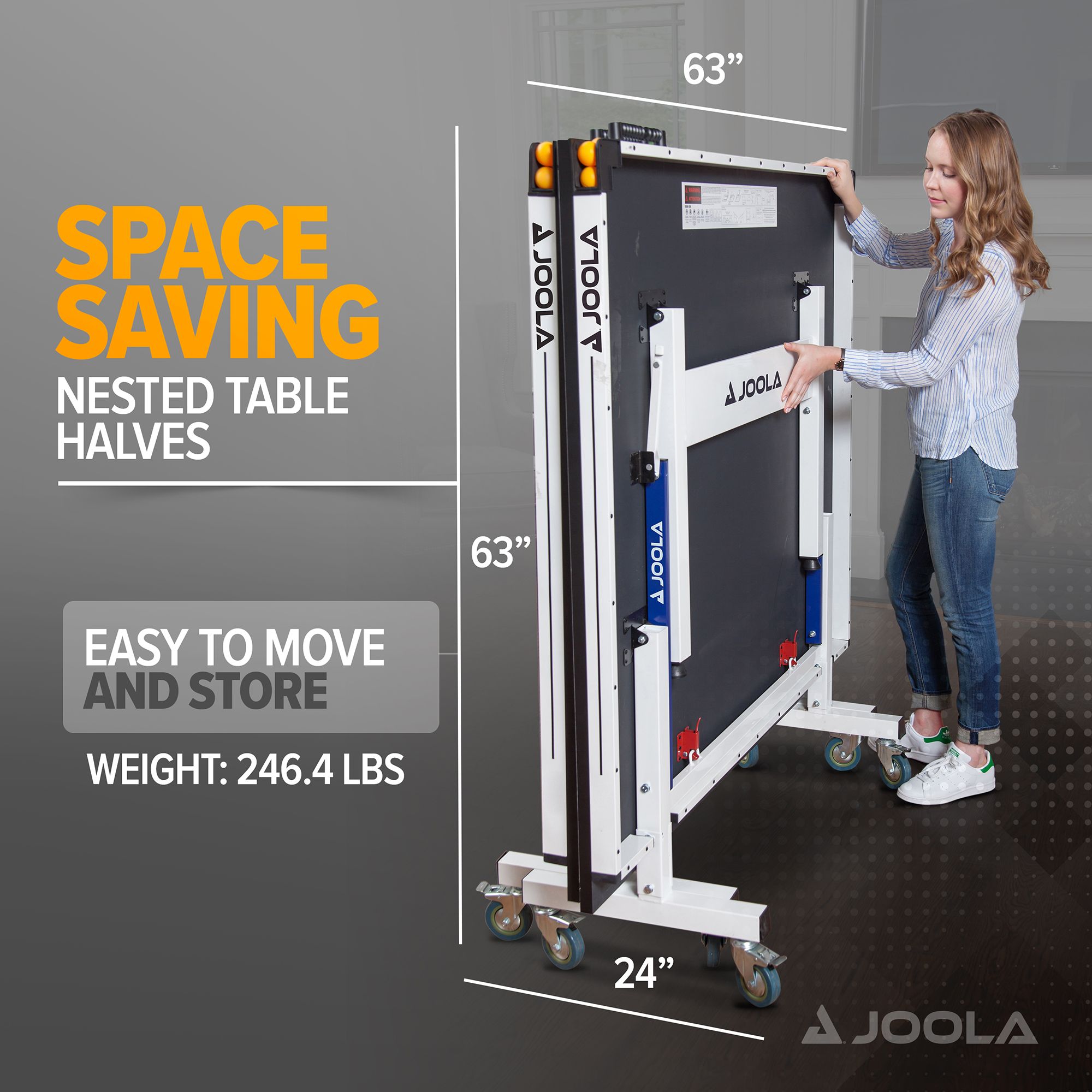 JOOLA Pro-Elite J6200 Indoor Table Tennis Table with Net Set (25mm Thick) product image