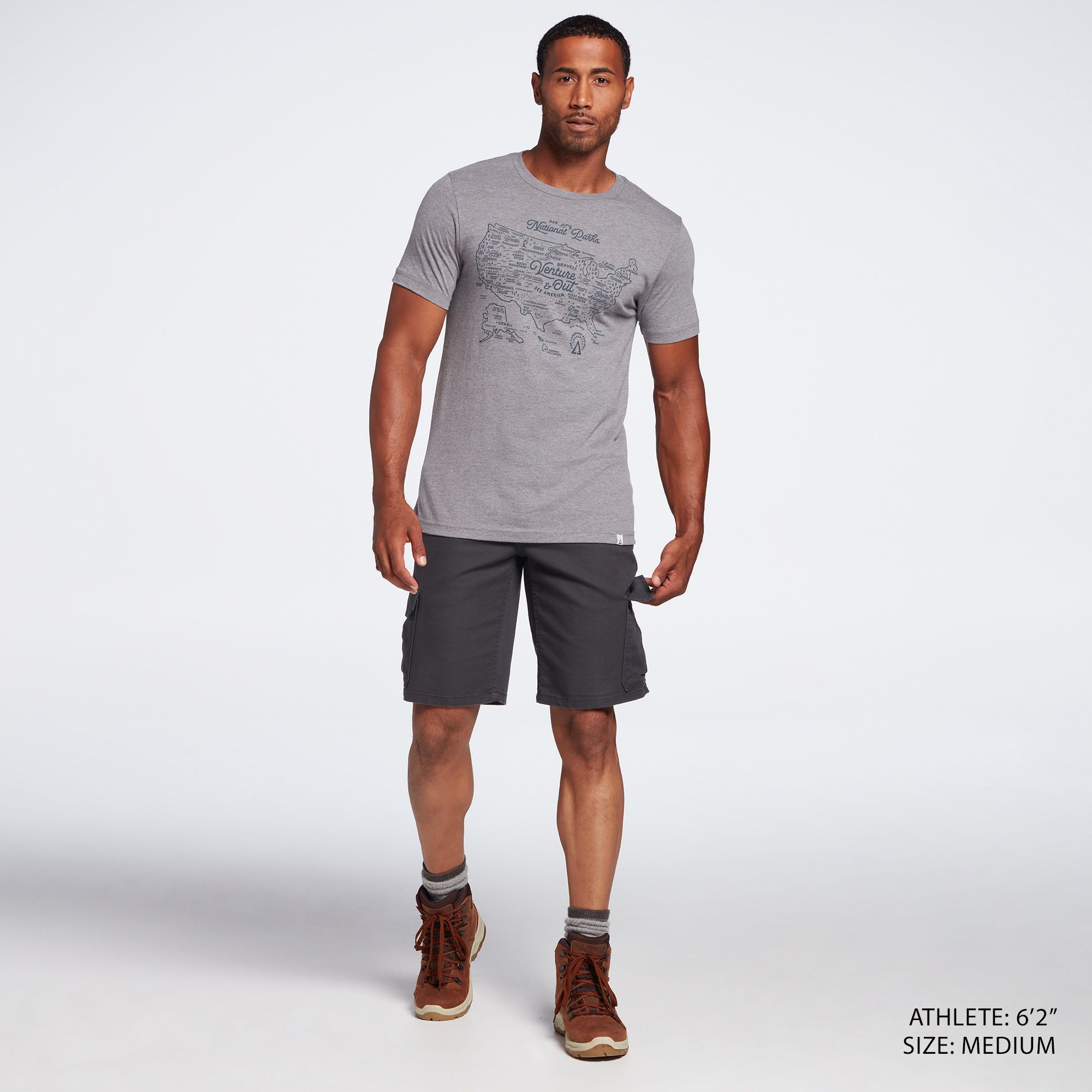 The Landmark Project Adult National Parks Map Short Sleeve Graphic T-Shirt product image